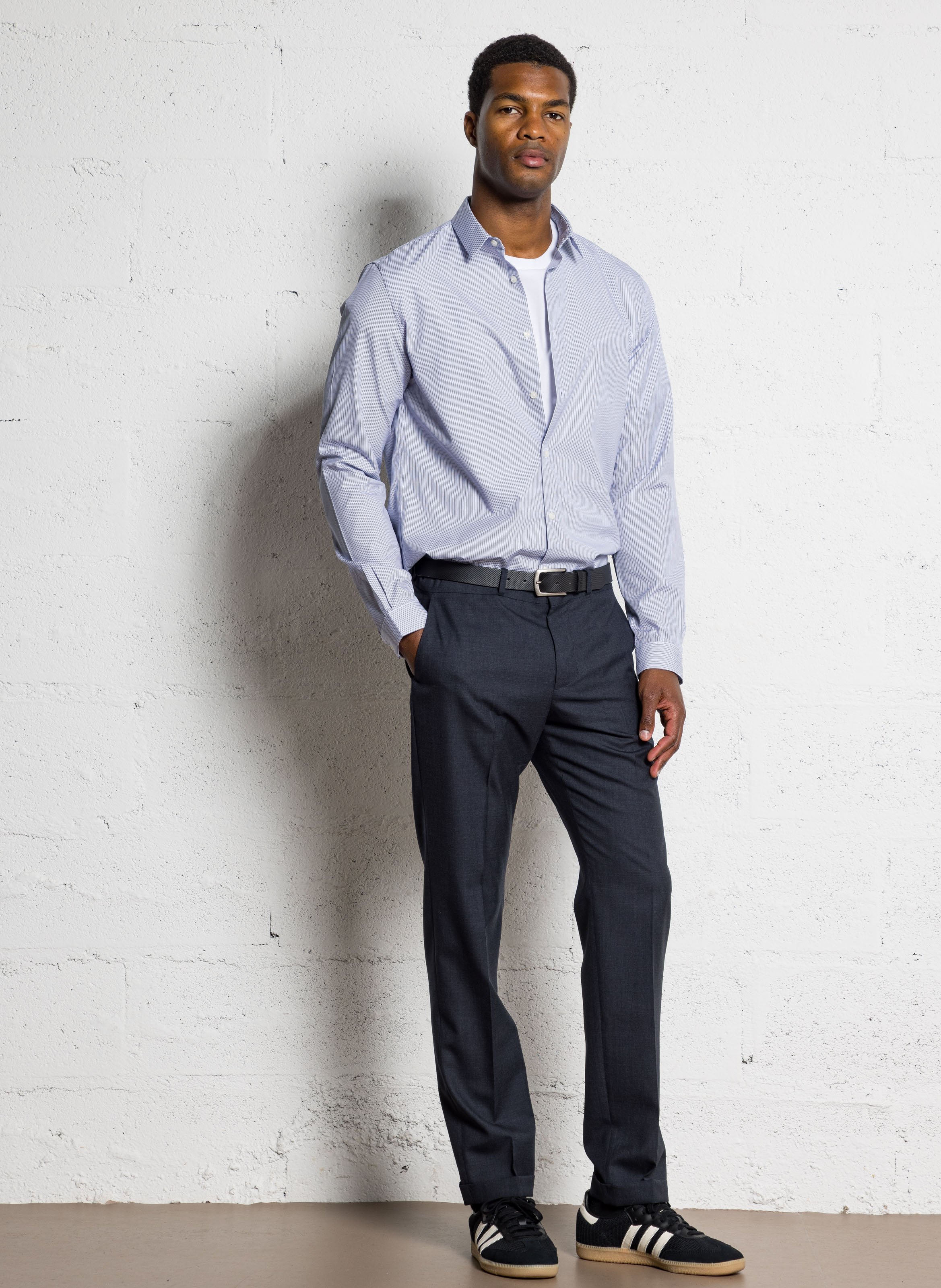 Baumwollbluse mit klassischem Kragen IKKS Blau