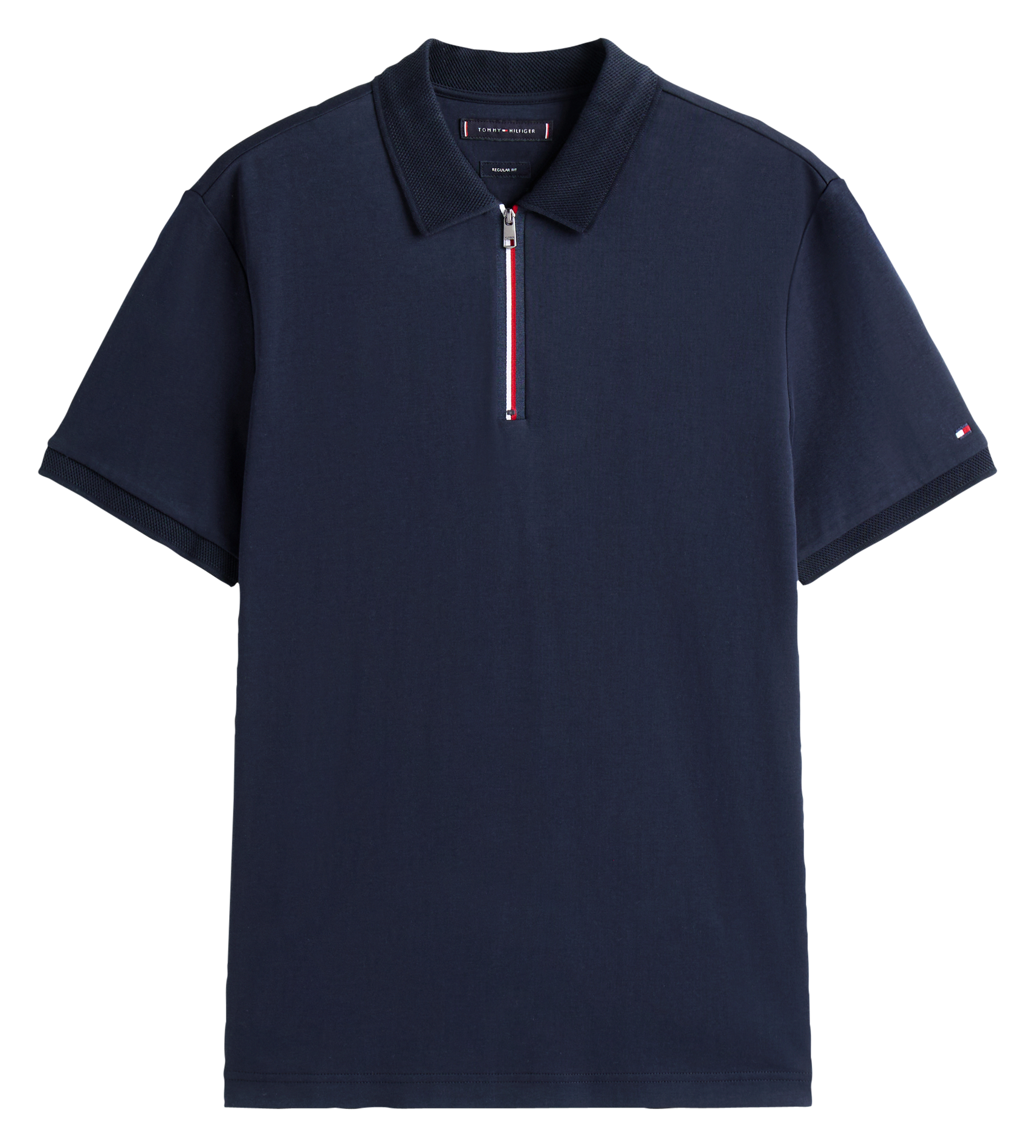 Polo droit en coton TOMMY HILFIGER Bleu