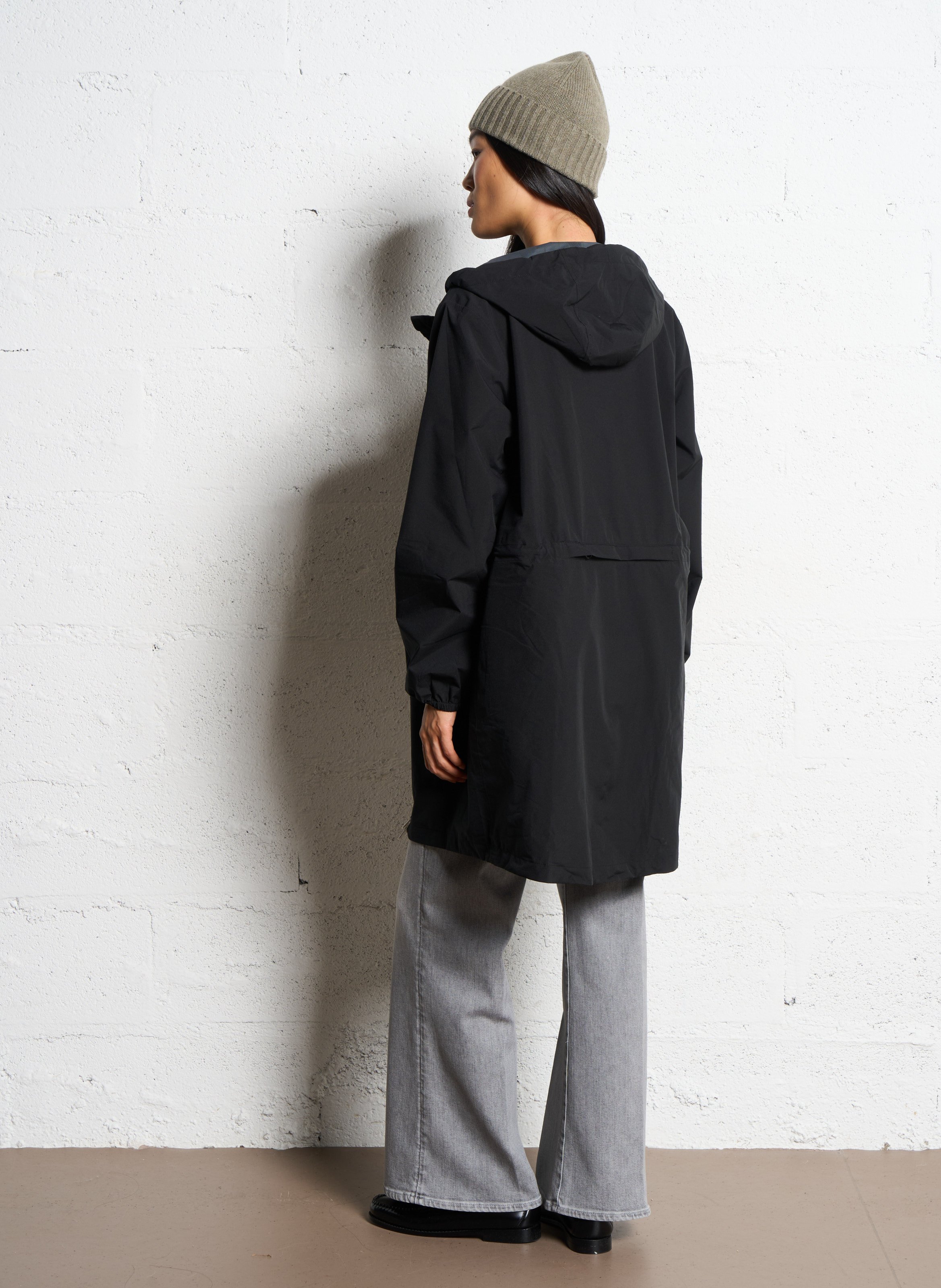 Long convertible hooded raincoat FLOTTE Black