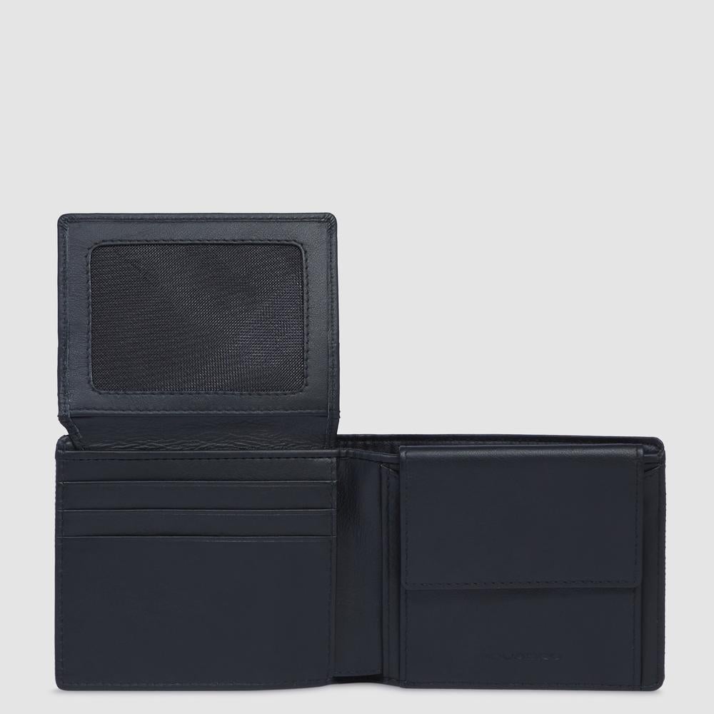 Portefeuille pour homme avec fenêtre d'identification relevable PIQUADRO Black