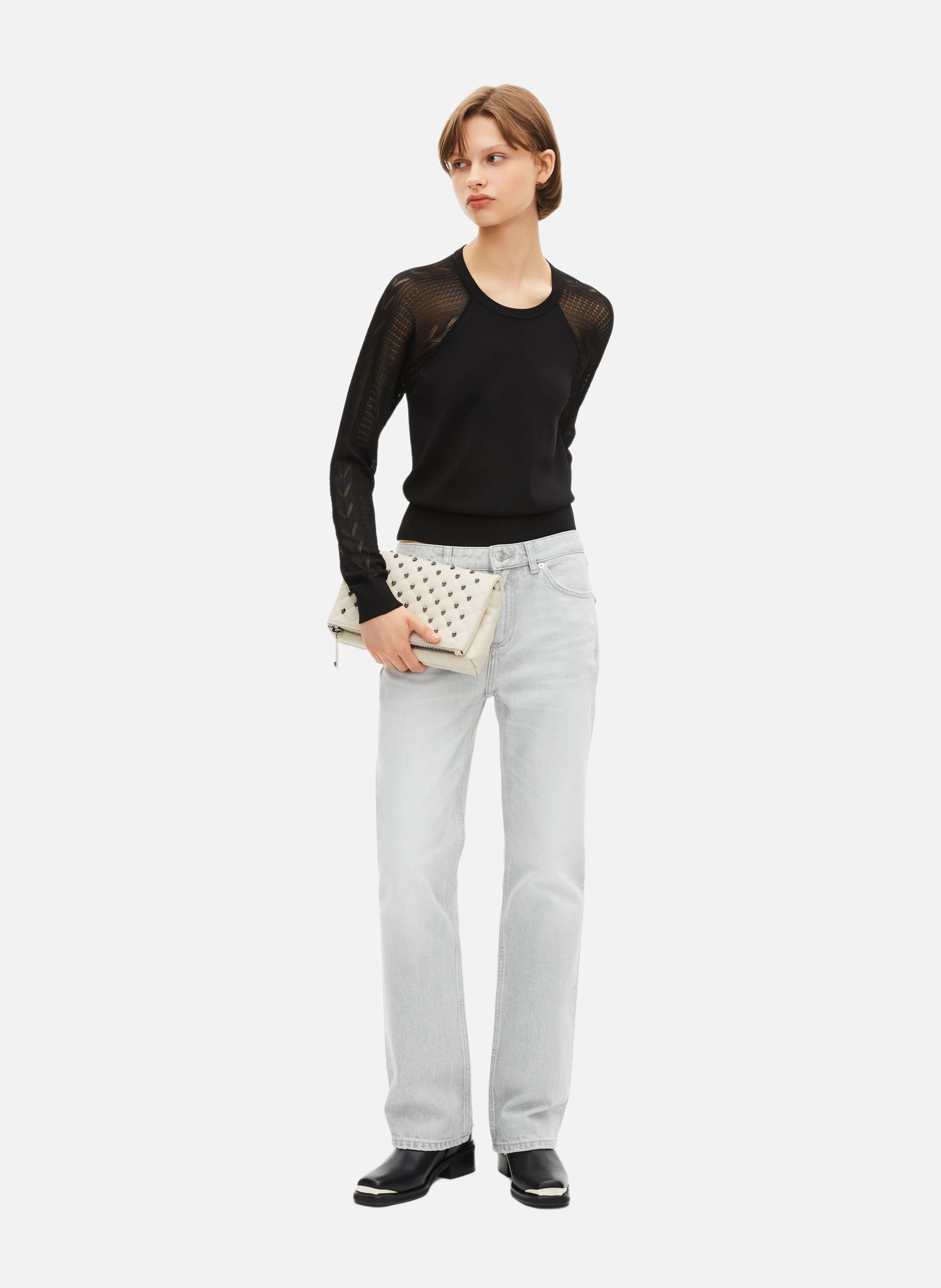 Lace effect sweater THE KOOPLES Black