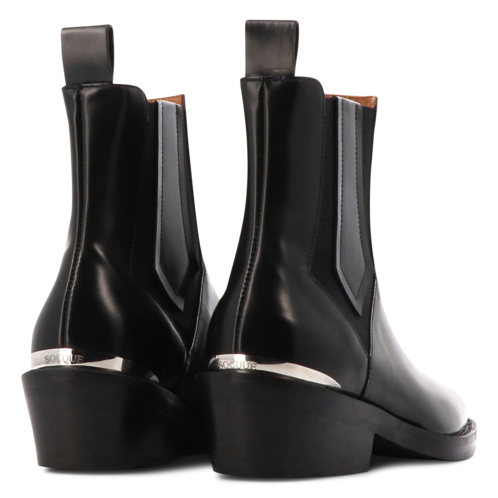Bottines en cuir velours SOCQUE PARIS Noir