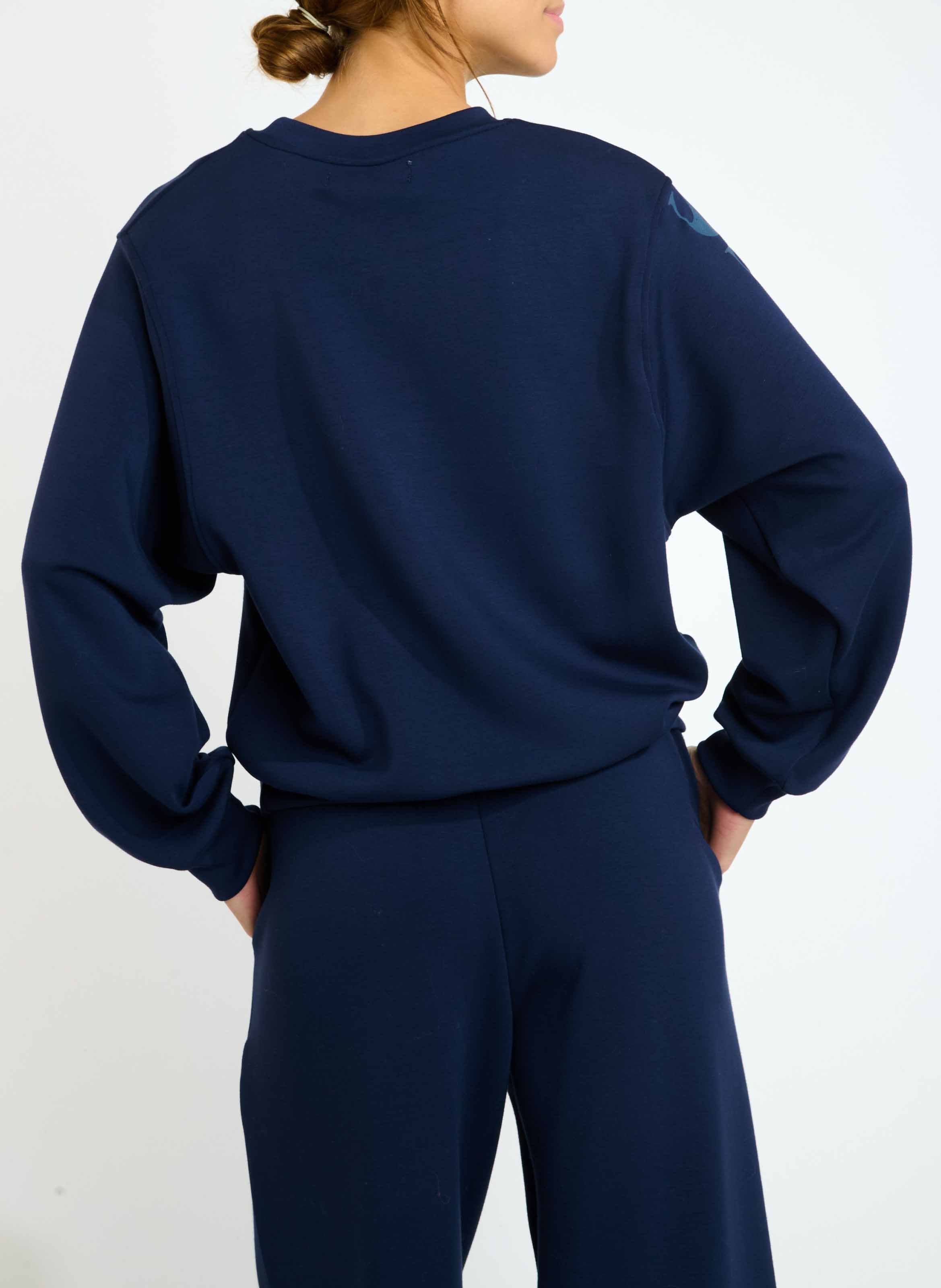 Sweat col rond BANANA MOON Bleu