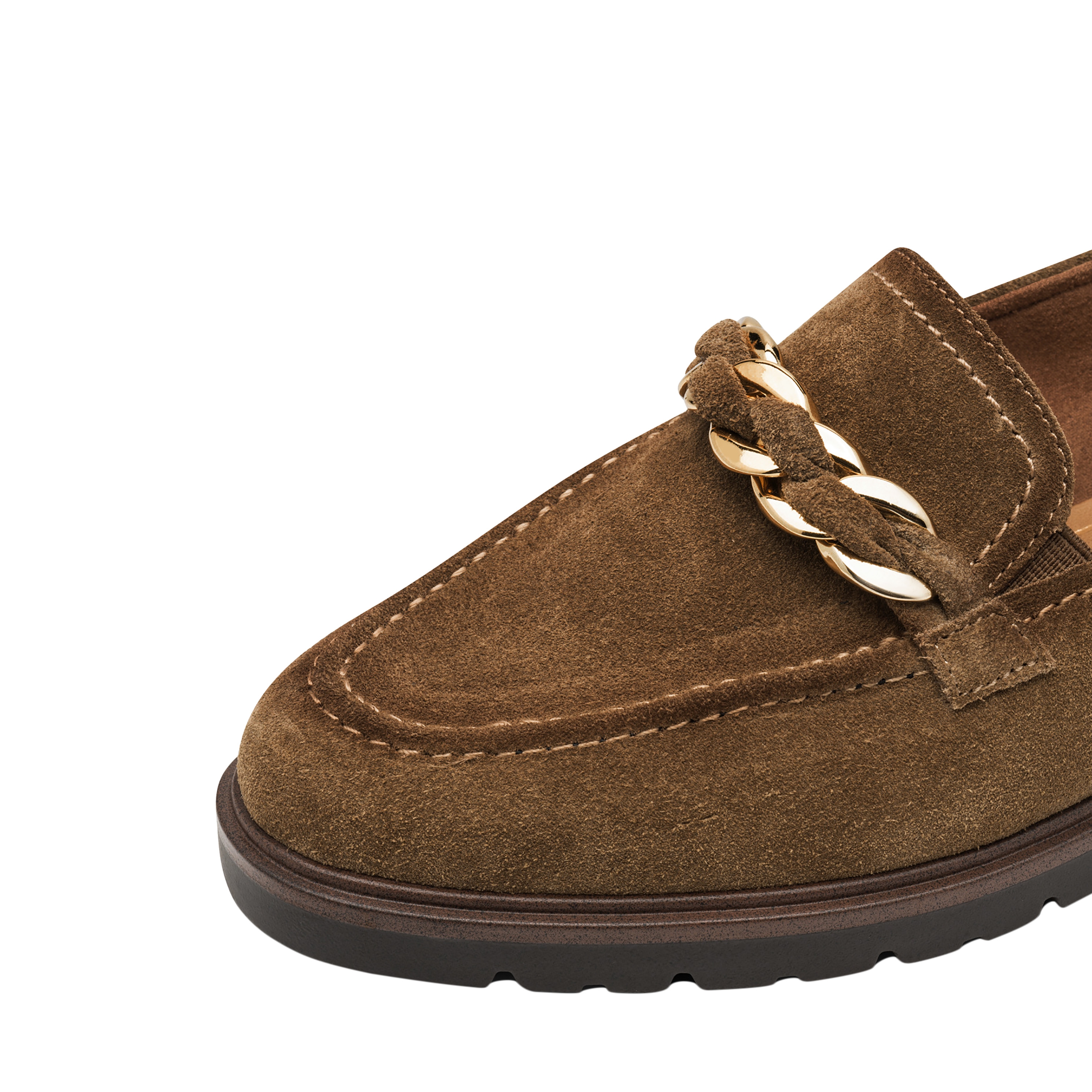Leather moccasins TAMARIS Brown