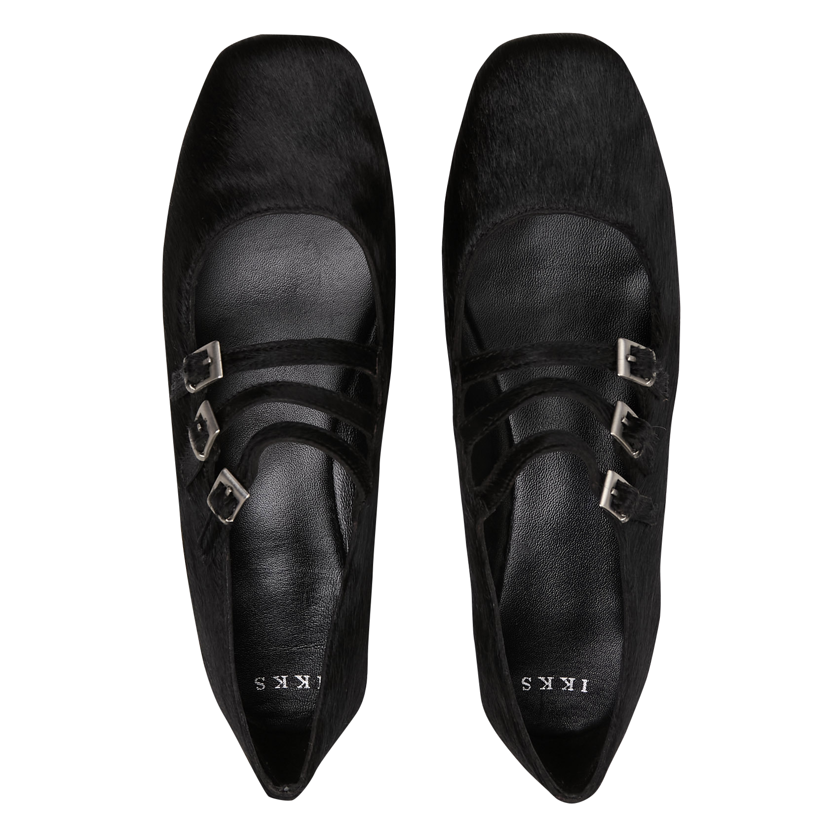 Faux fur ballerina flats IKKS Black