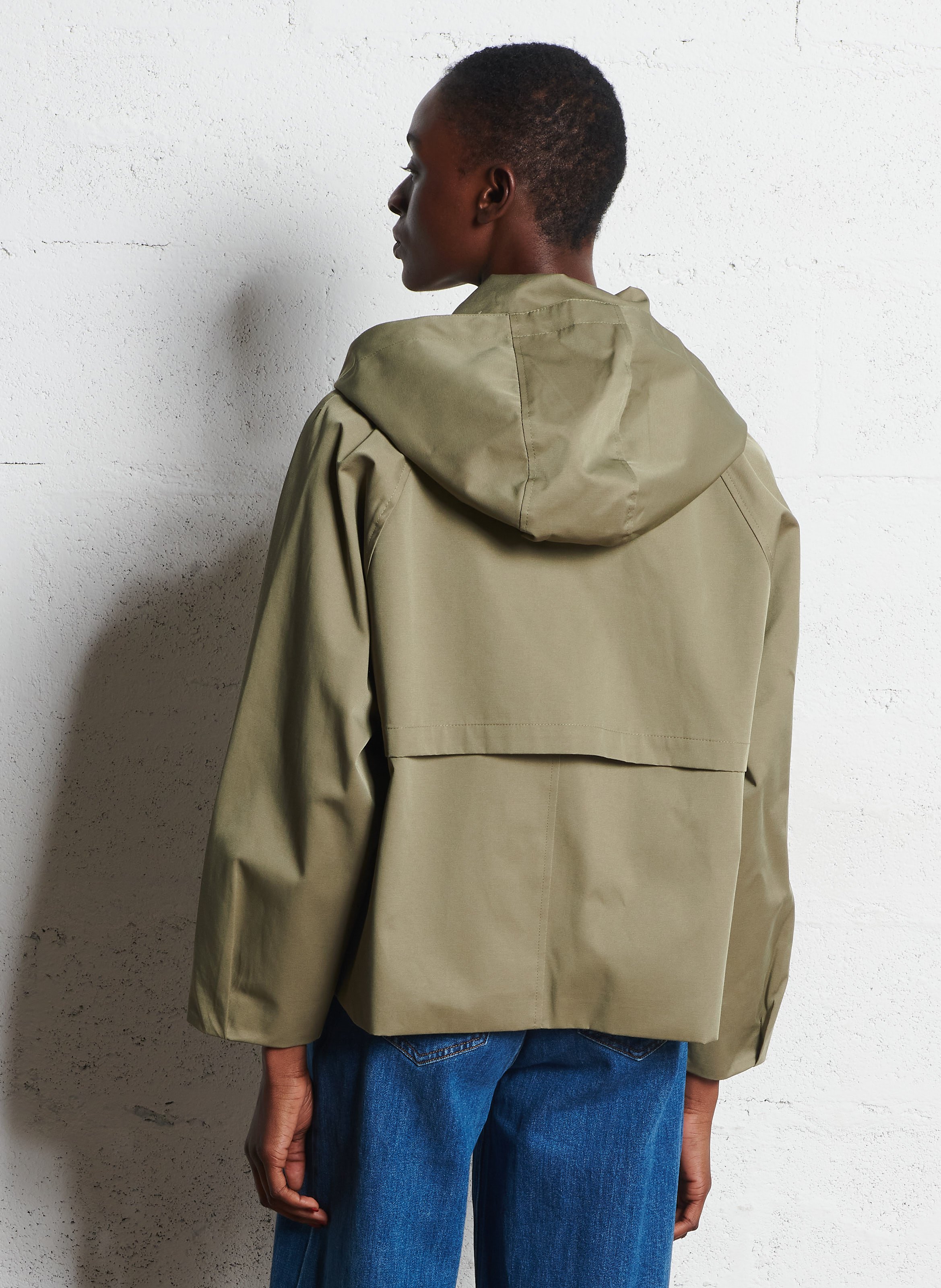 Parka courte trapèze unie LA PETITE ETOILE Kaki