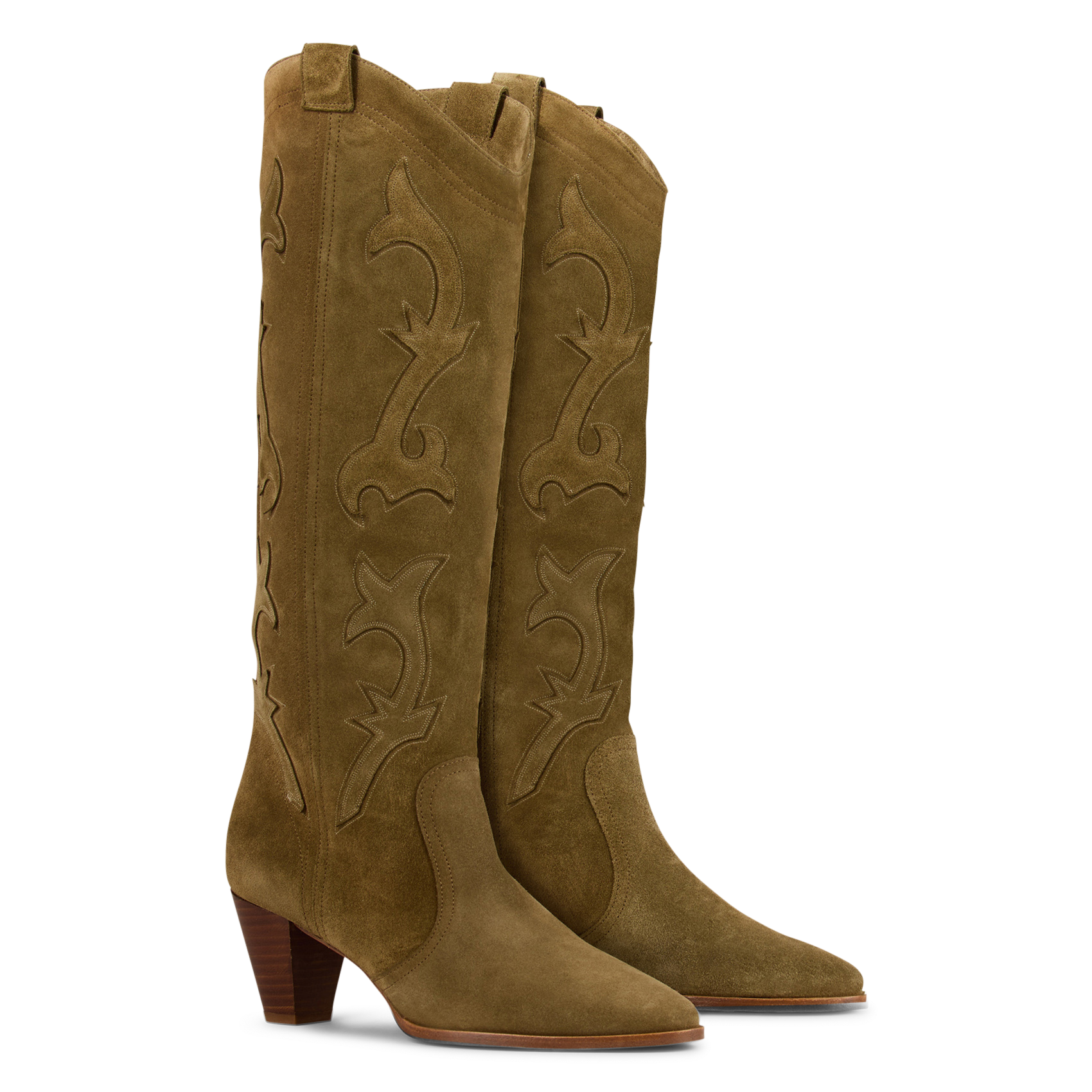 Bottes en cuir BA&SH Kaki