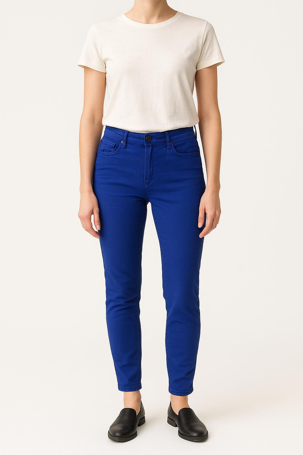 Cropped slim jeans with studs COMPTOIR DES COTONNIERS - Seconde main Blue