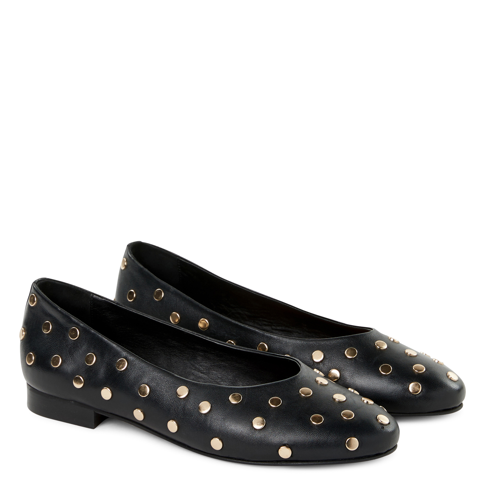 Ballet flats with leather studs SAISON 1865 Black