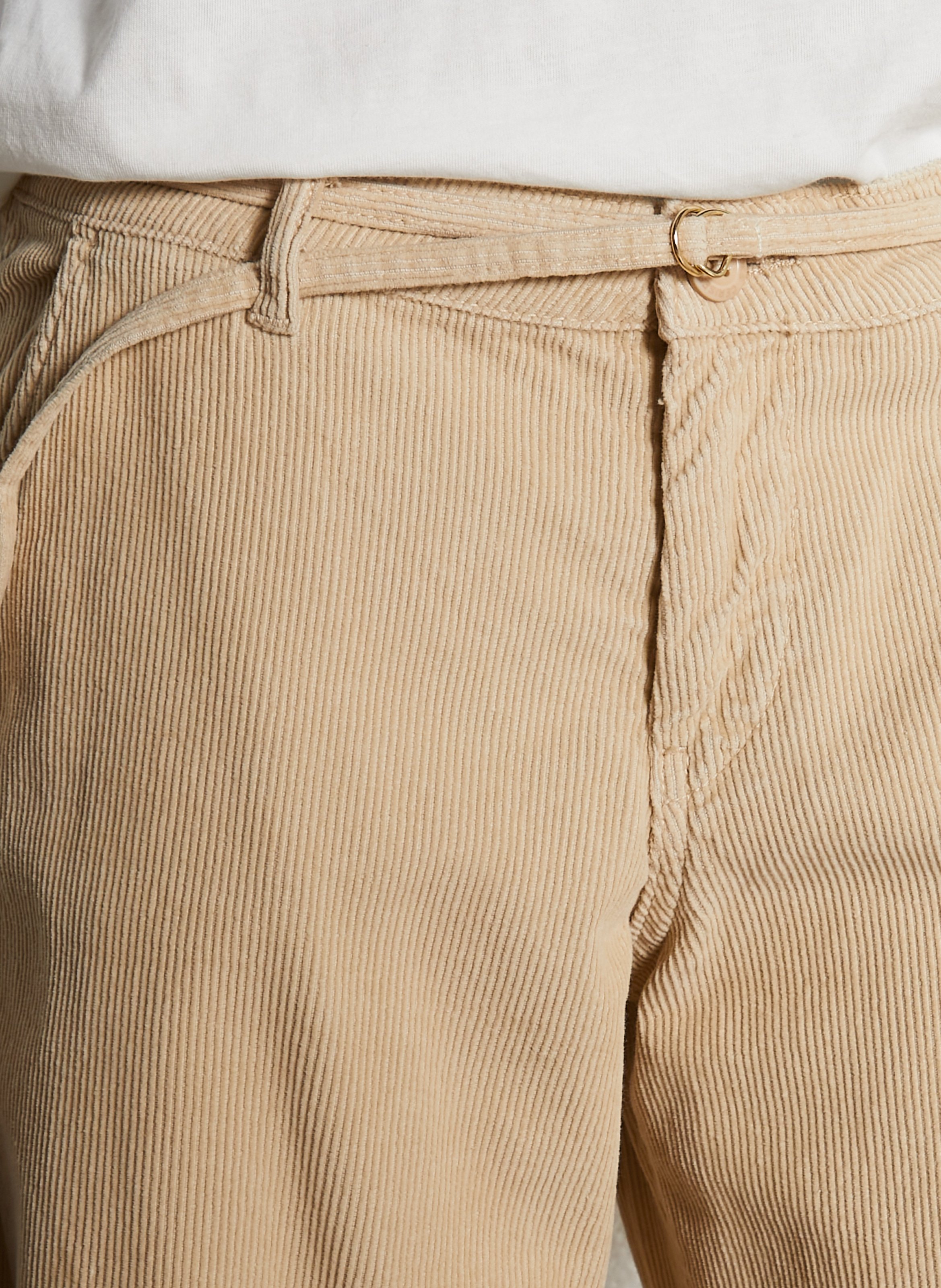 Corduroy cropped pants LE TEMPS DES CERISES Beige