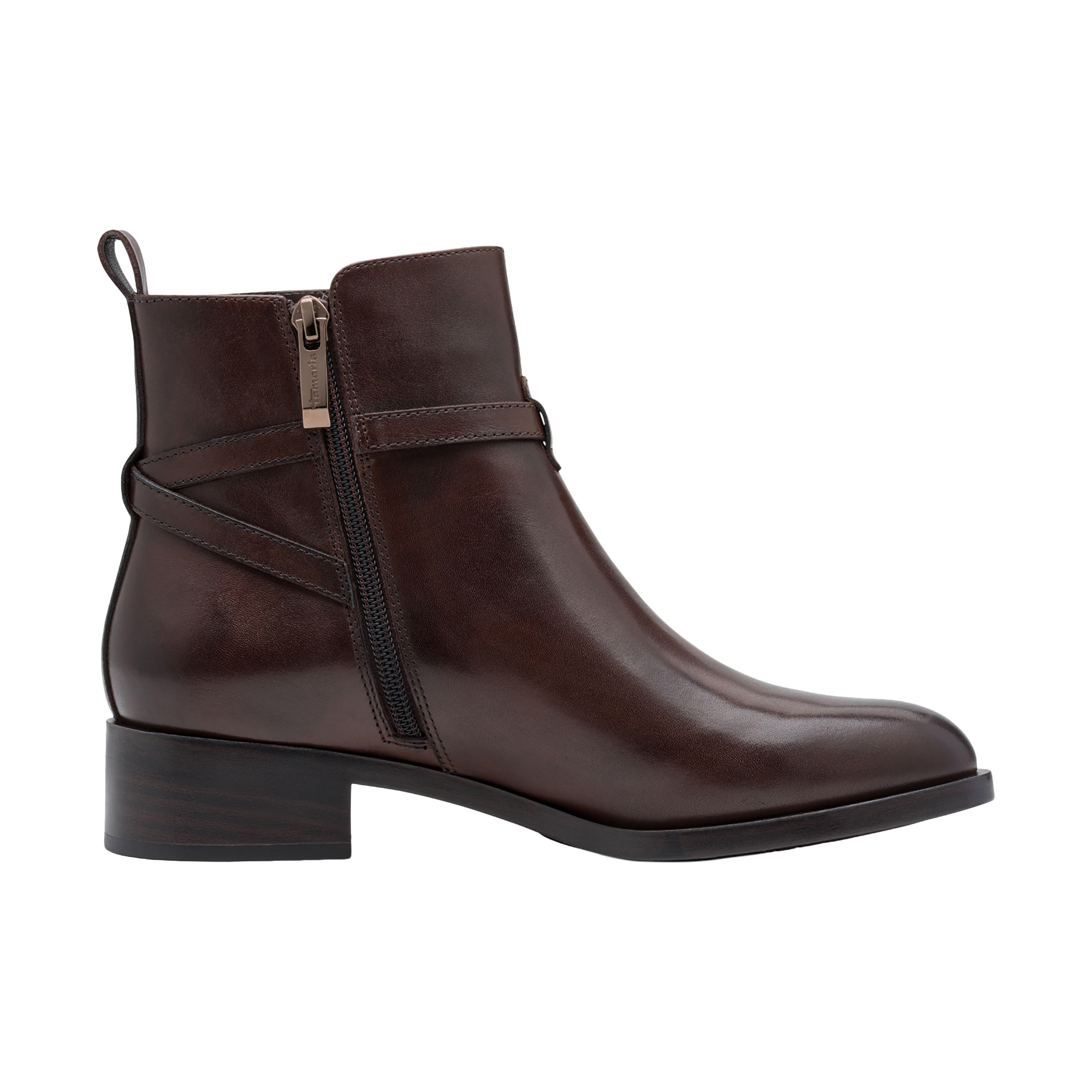 Leather ankle boots TAMARIS Brown