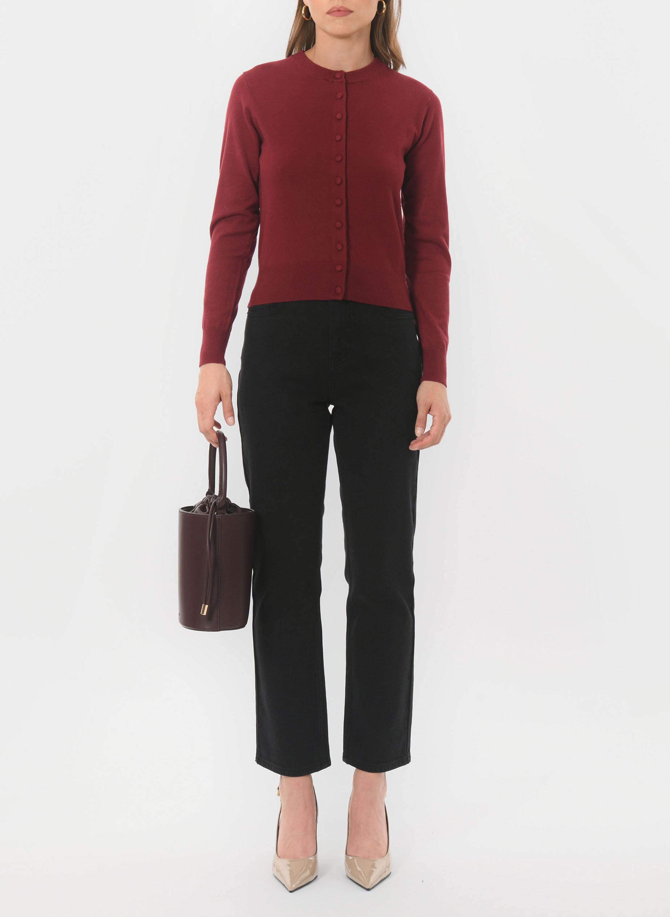 Gilet col rond  KOOKAI Rouge