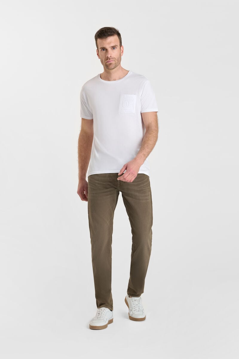 Slim stretch jeans, length 34 LE TEMPS DES CERISES Khaki