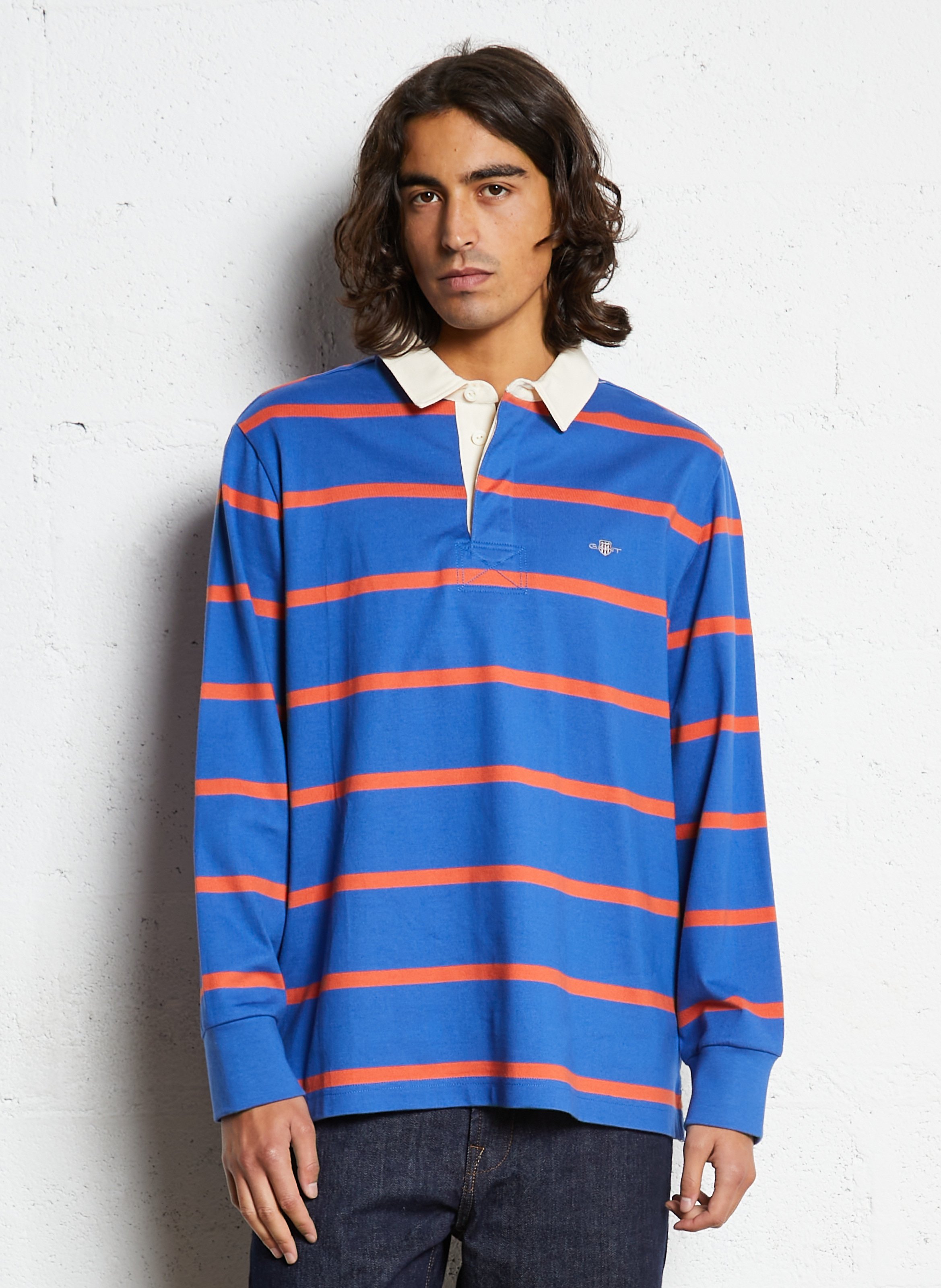 Polo droit en coton GANT Bleu