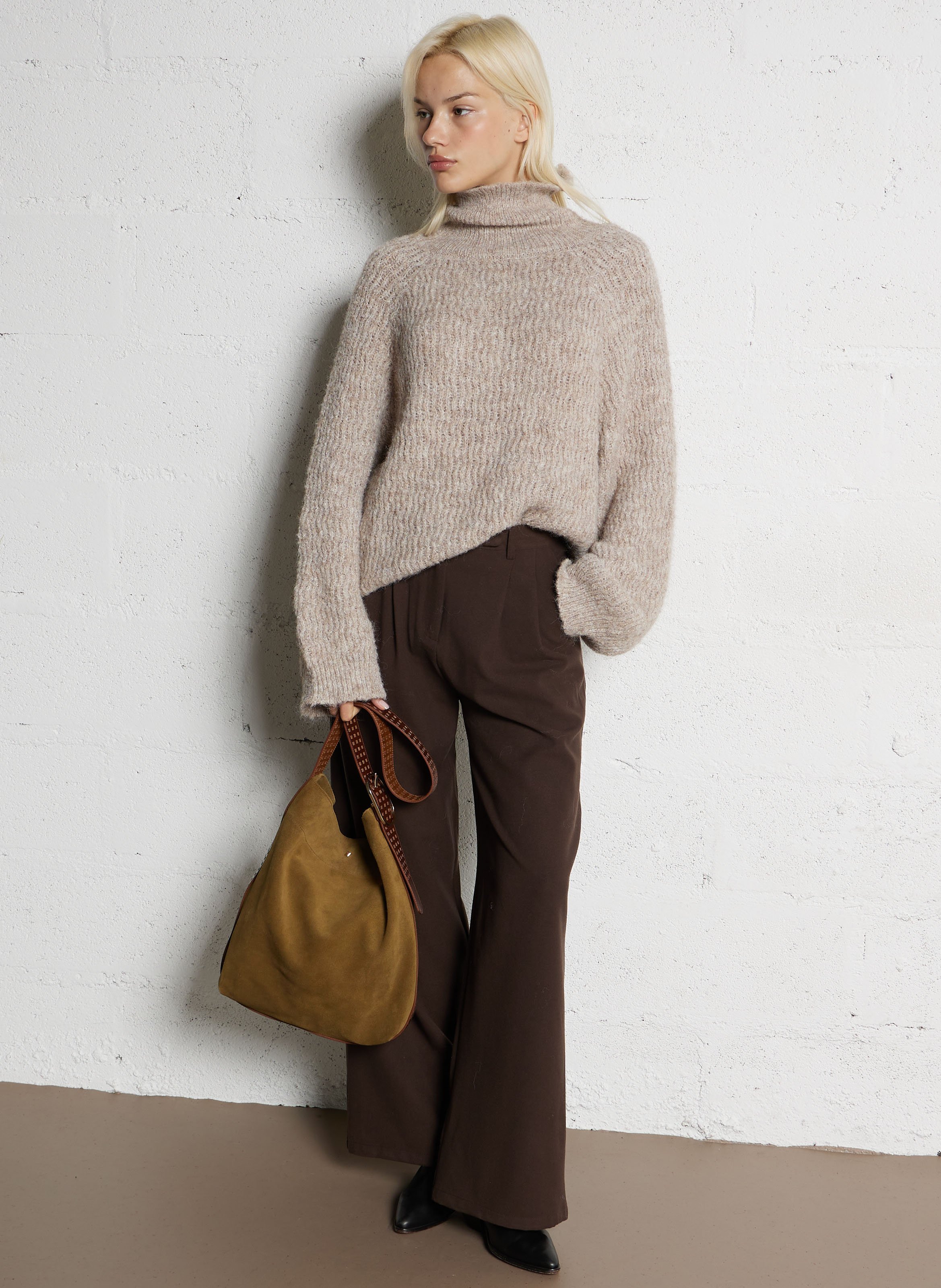 Leder-Umhängetasche HERBERT FRERE SOEUR Braun