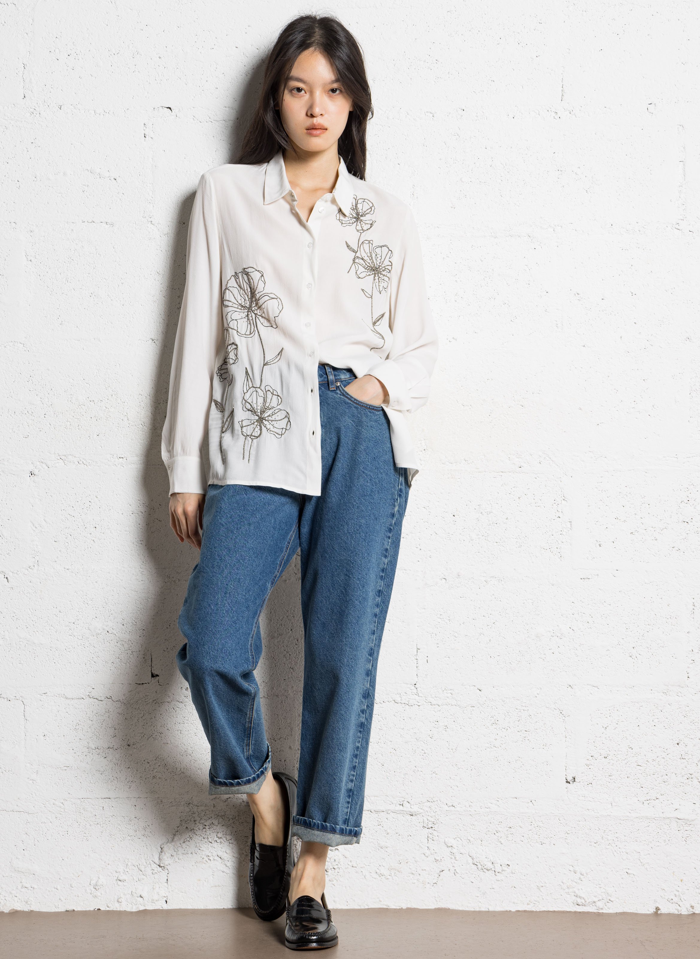 Straight shirt IKKS White