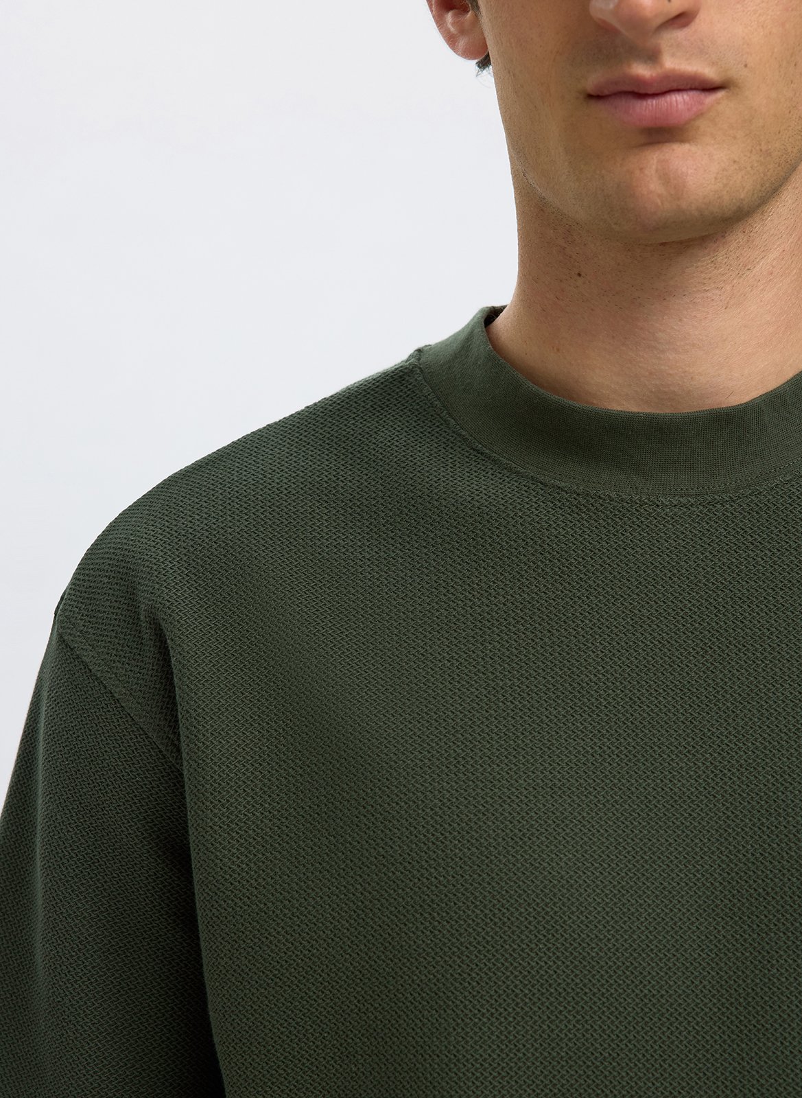Organic cotton T-shirt SELECTED Green
