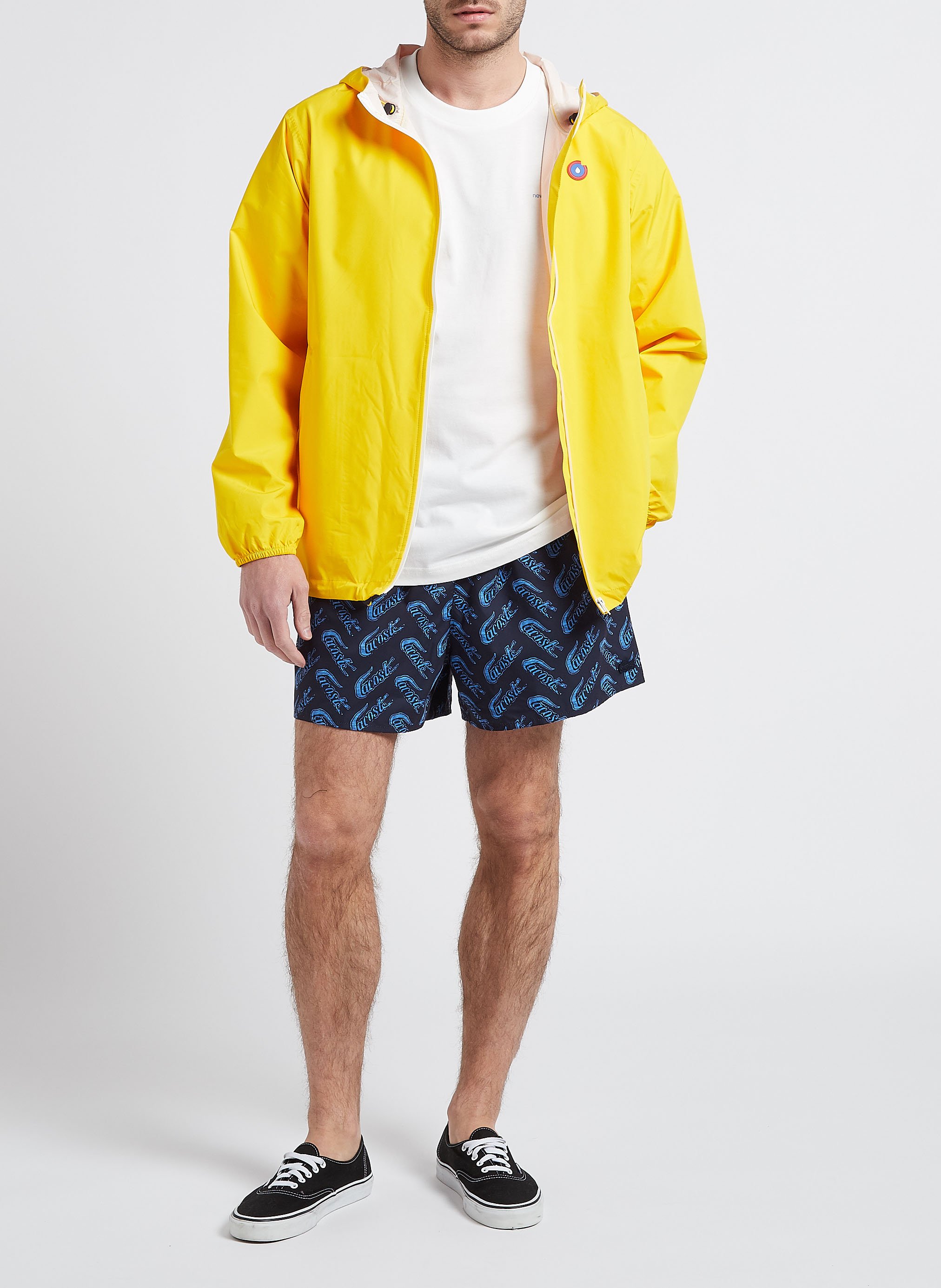 Korte regenjas met capuchon FLOTTE Geel