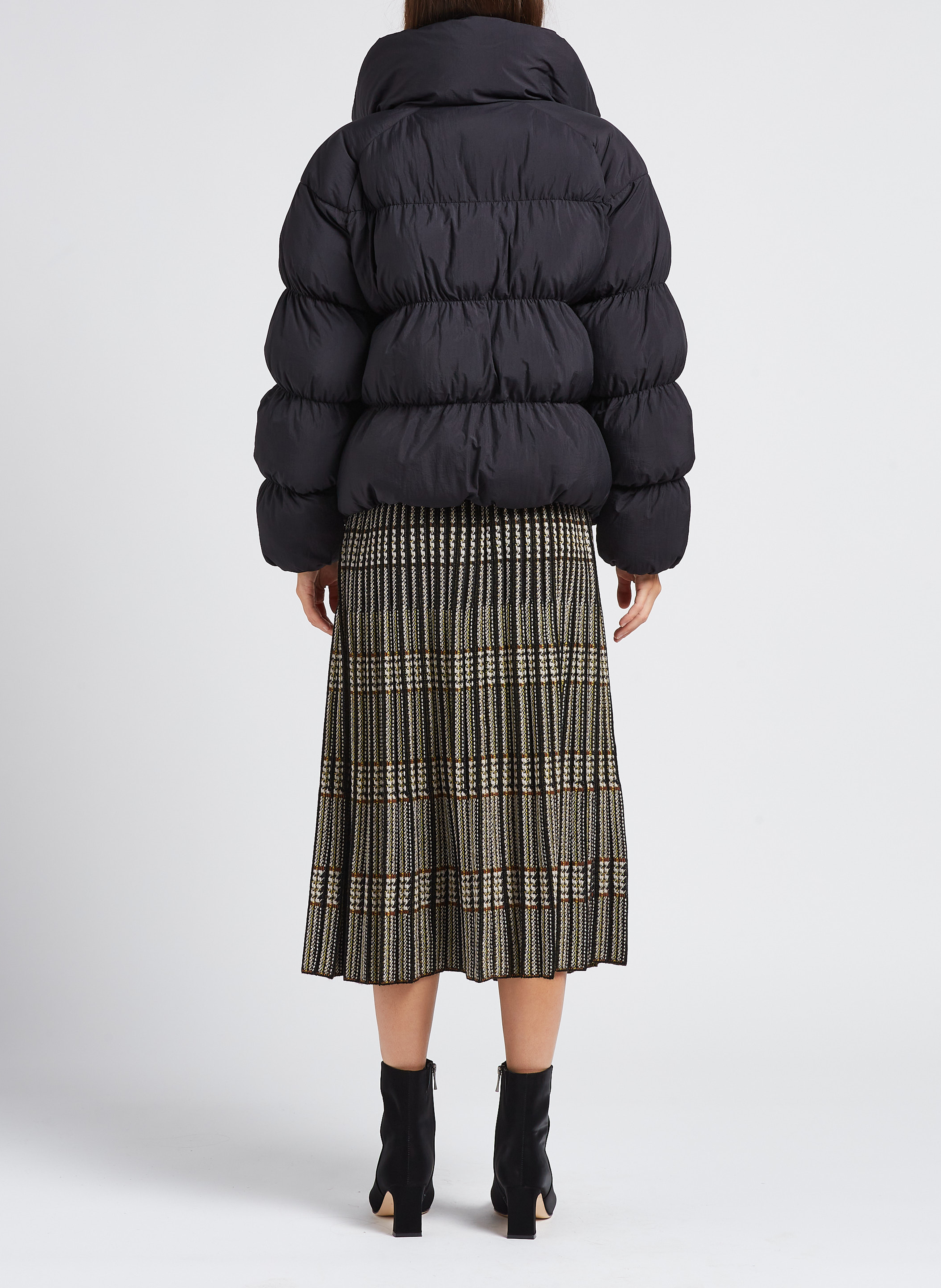 Midi Plissee Jacquard Rock MES DEMOISELLES Schwarz