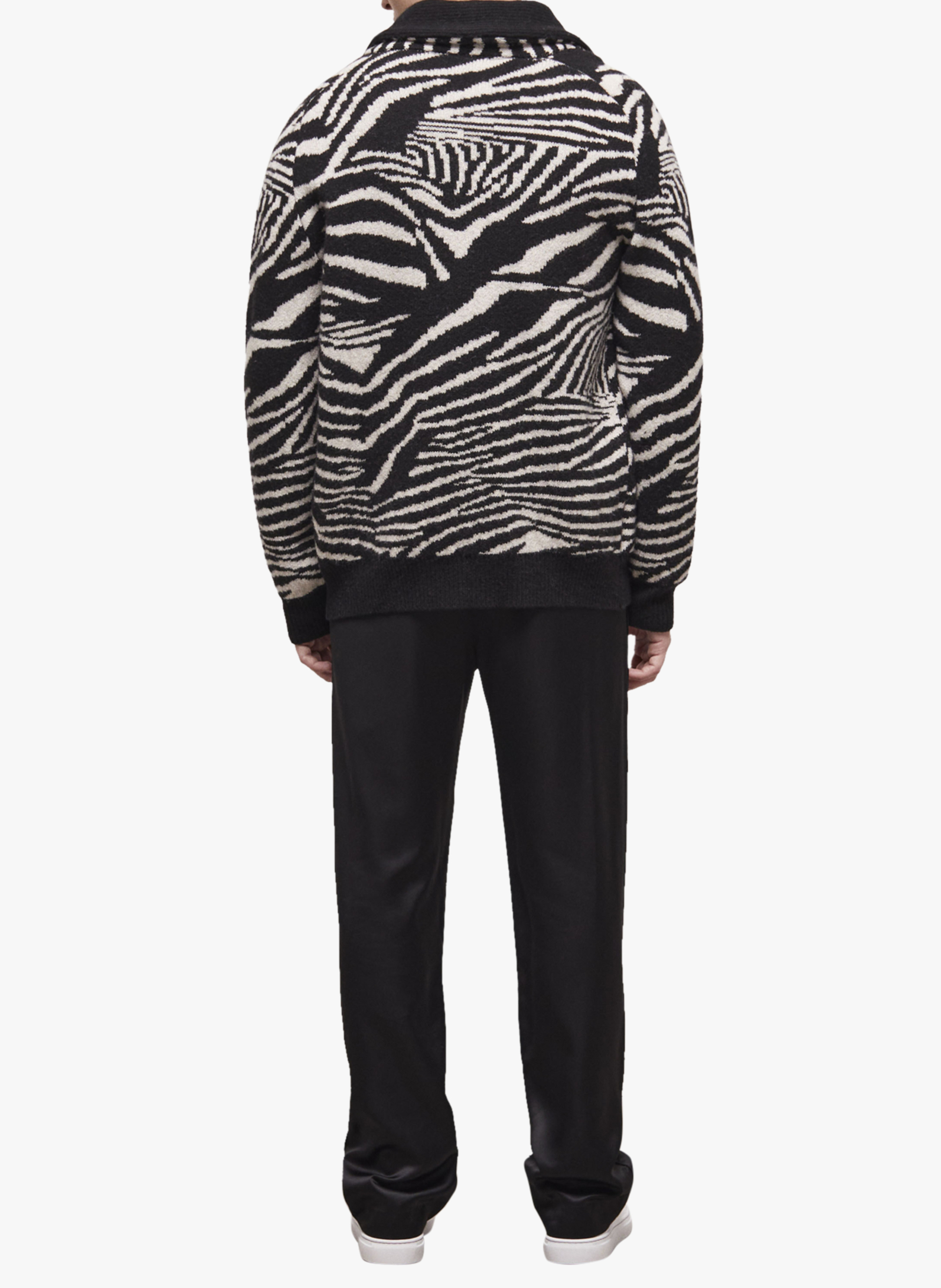 Cardigan col V imprimé en laine mélangée  THE KOOPLES Noir