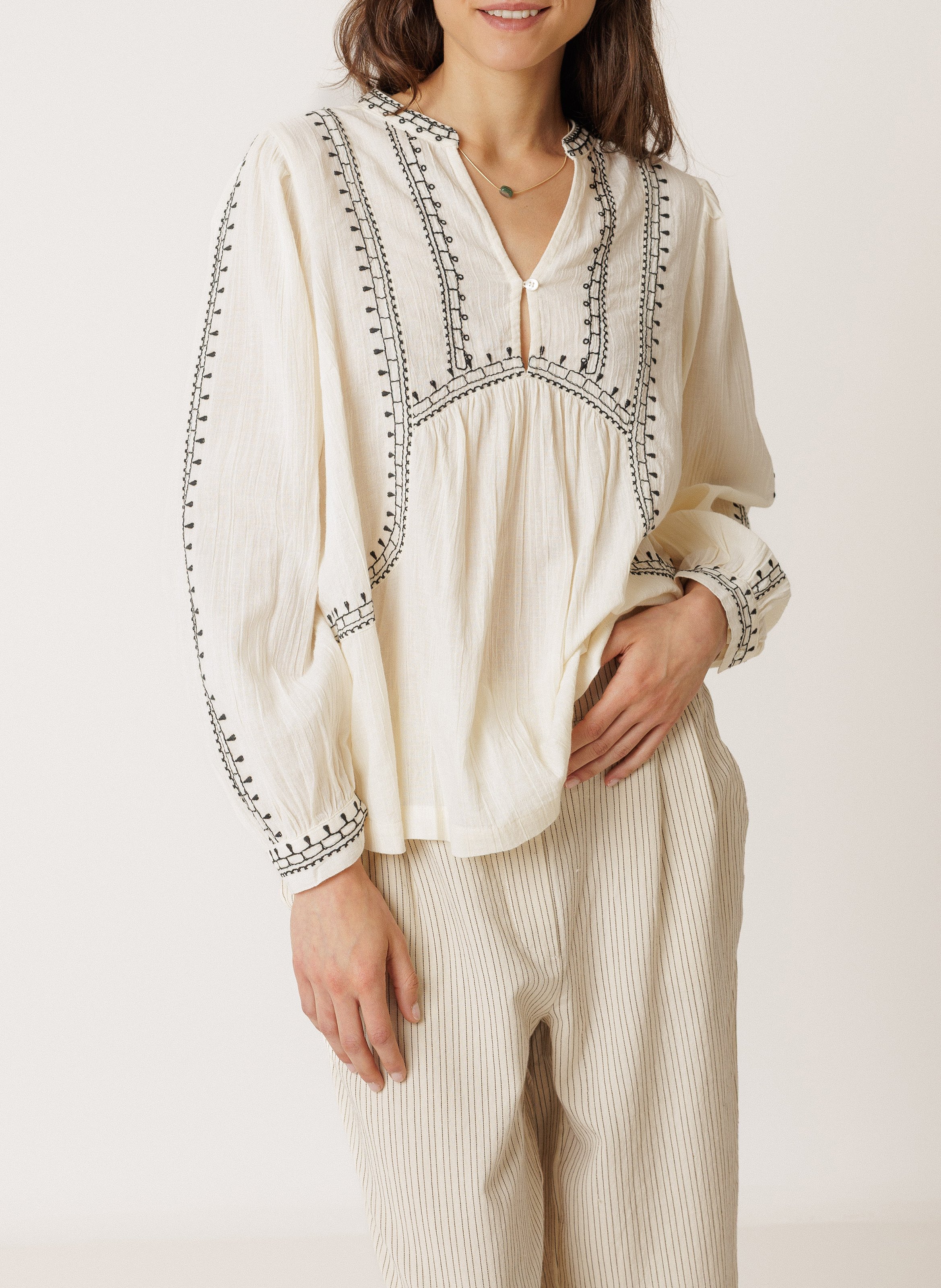 Blouse col rond en coton bio INDI & COLD