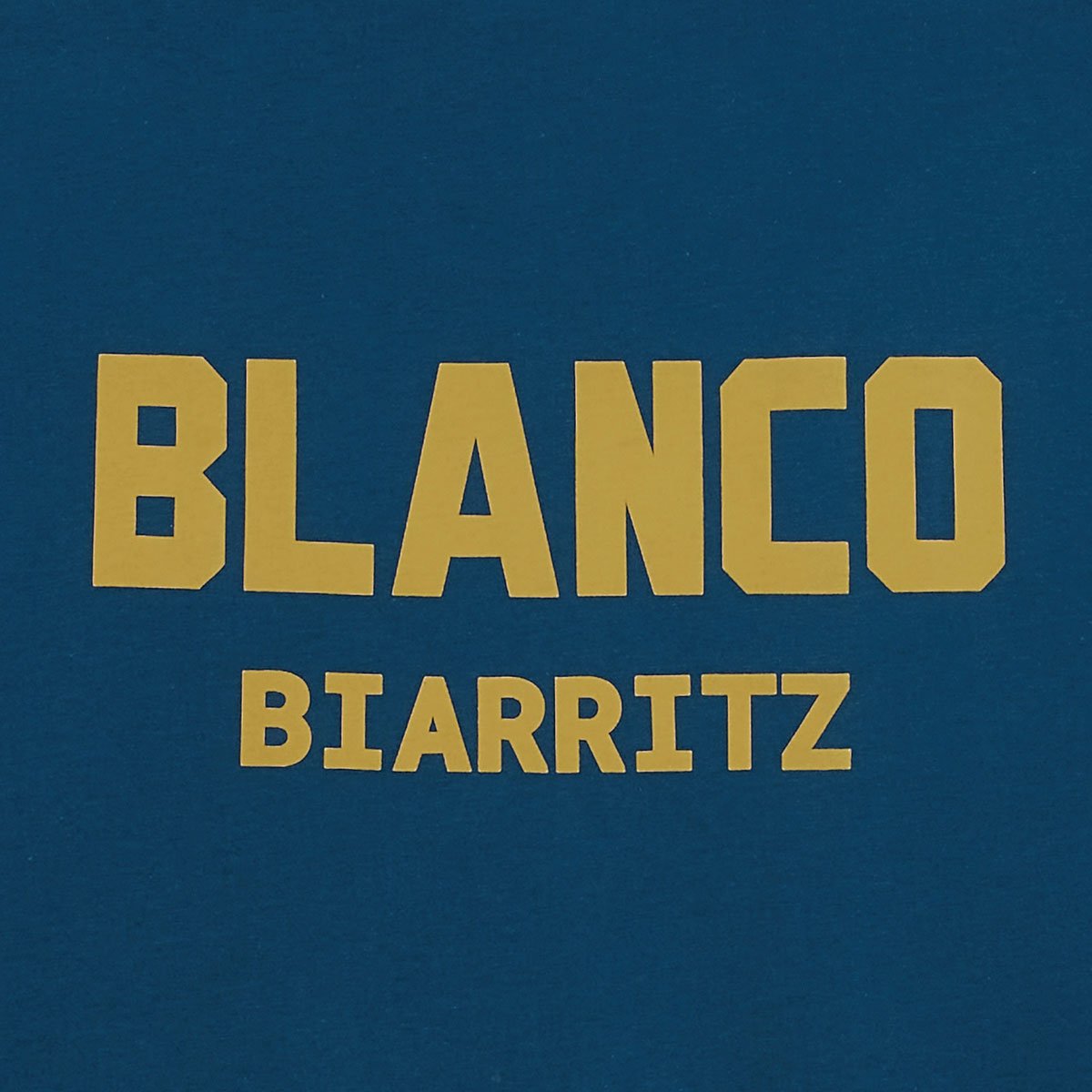 Round neck printed cotton t-shirt with Blanco Biarritz back SERGE BLANCO Blue