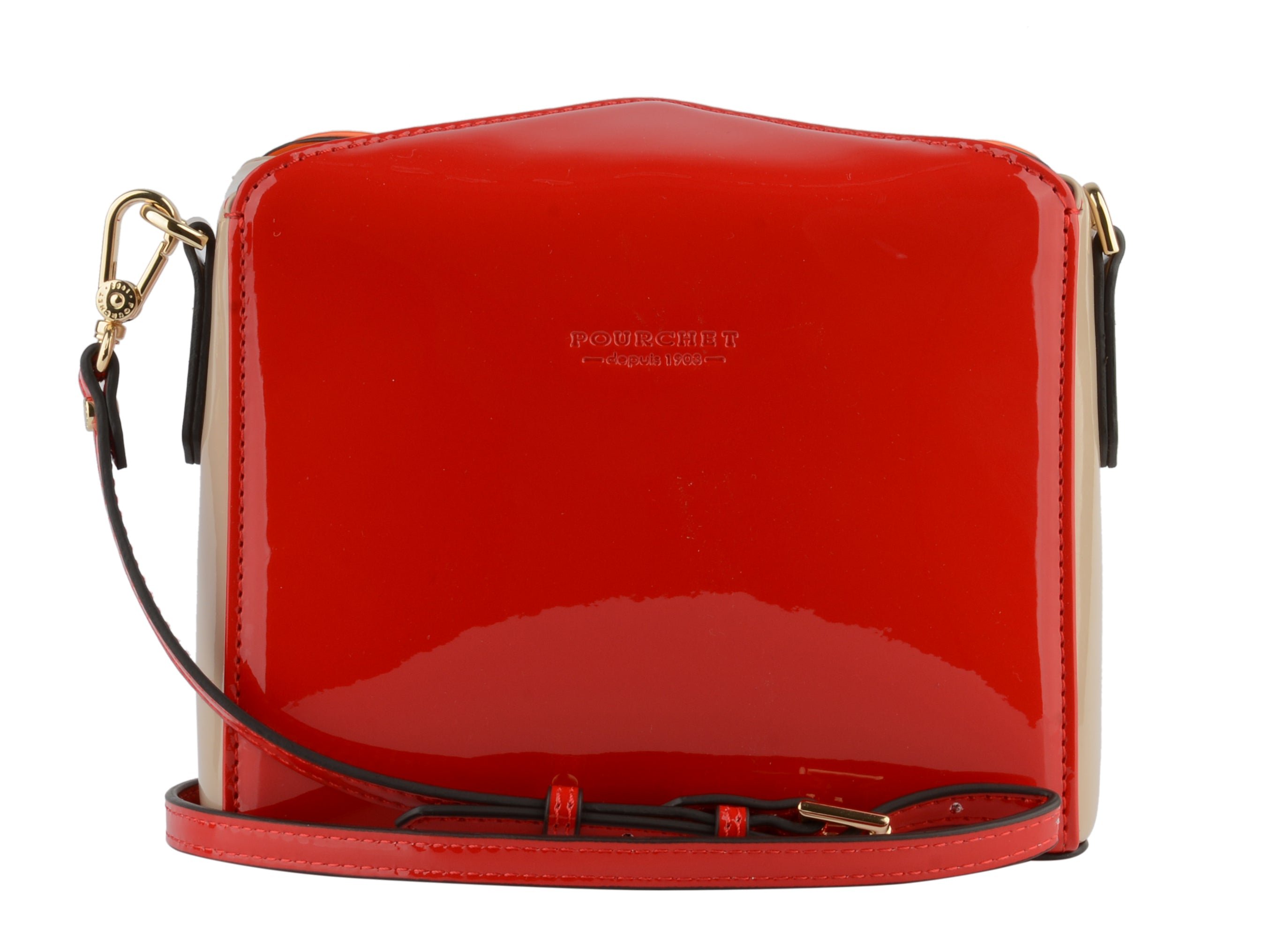 Synthetic shoulder bag POURCHET Orange