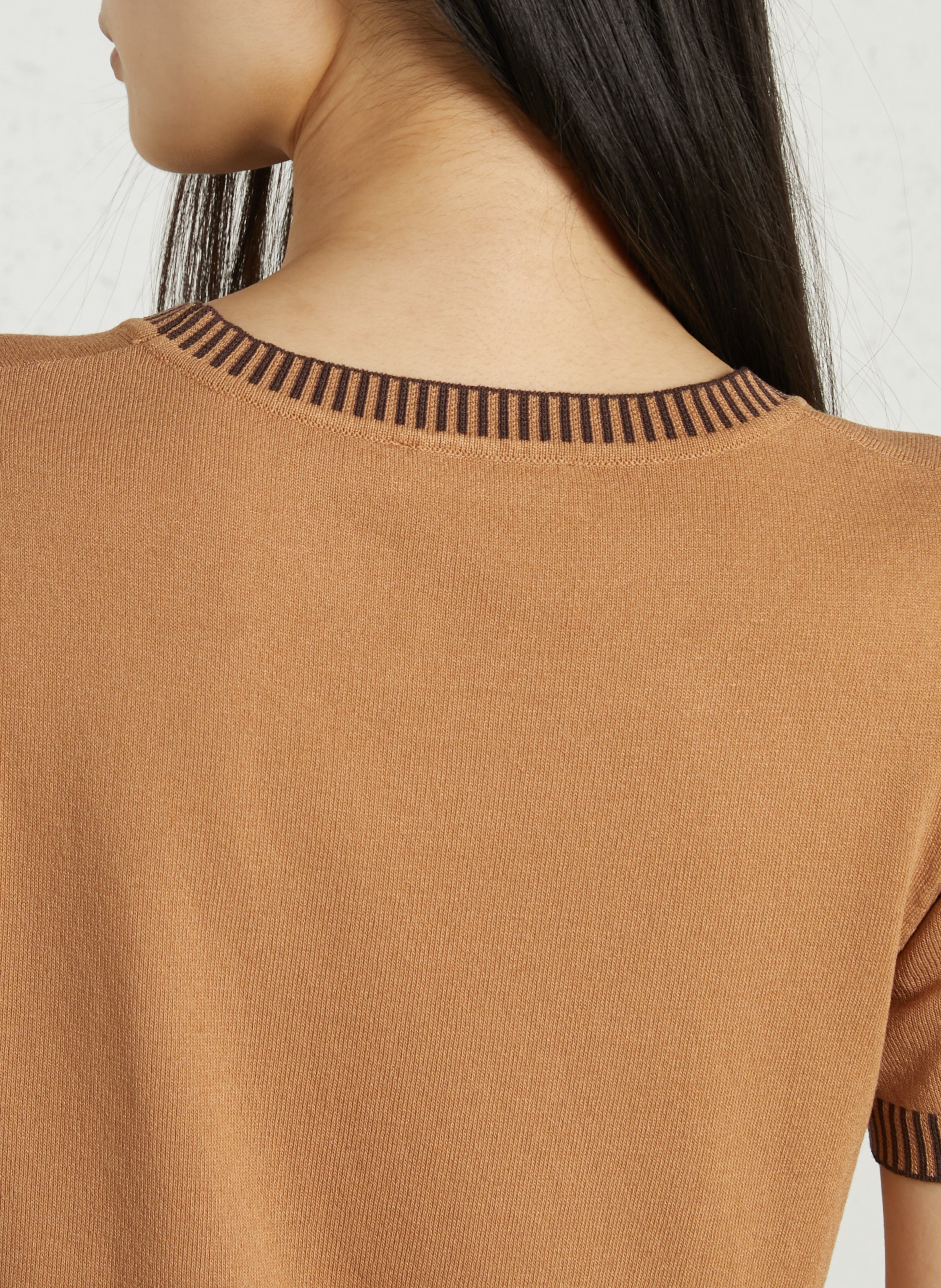 Pull droit col rond LA PETITE ETOILE Marron