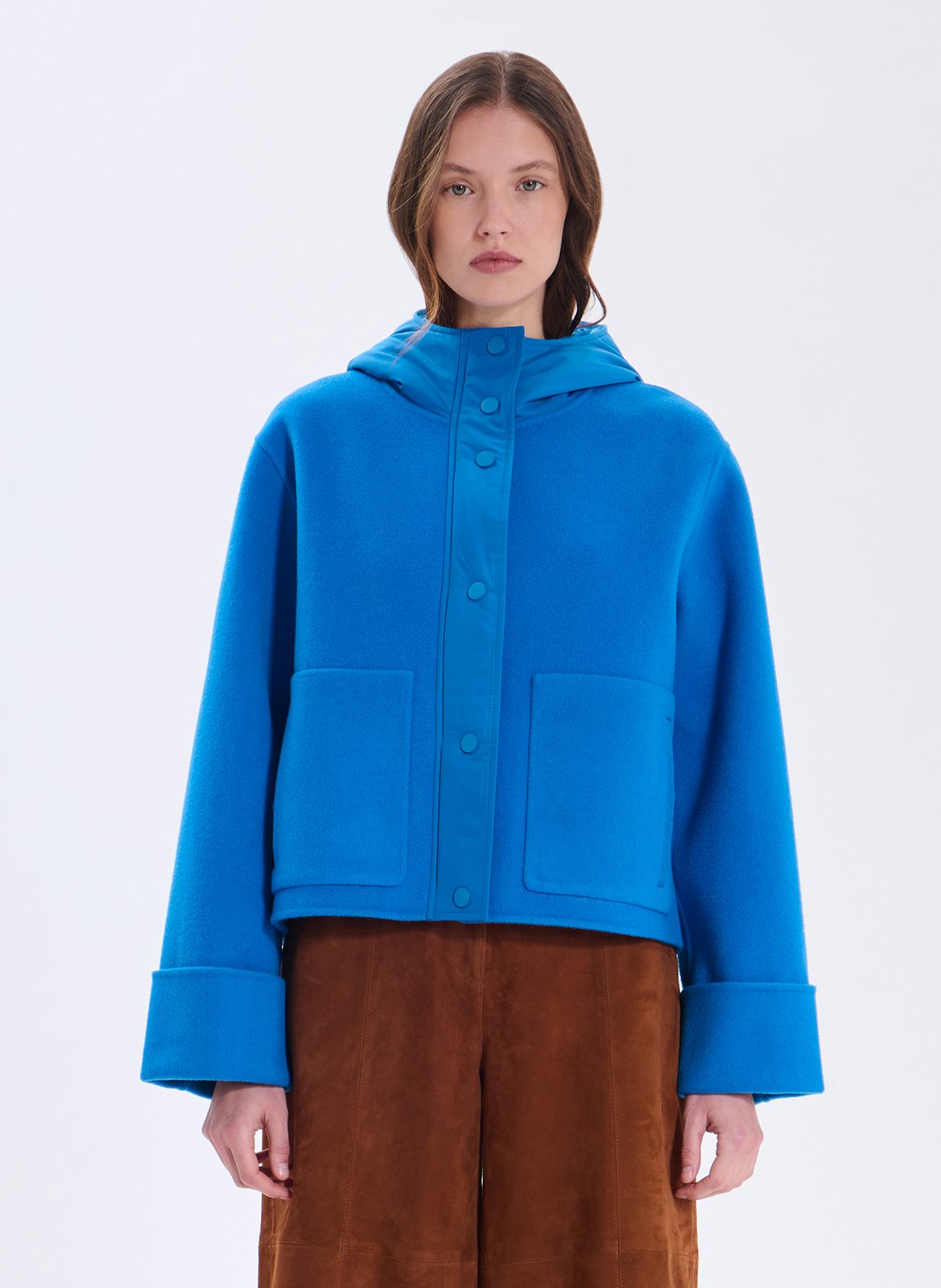 Wollmix-Jacke mit Stehkragen ZAPA Blau