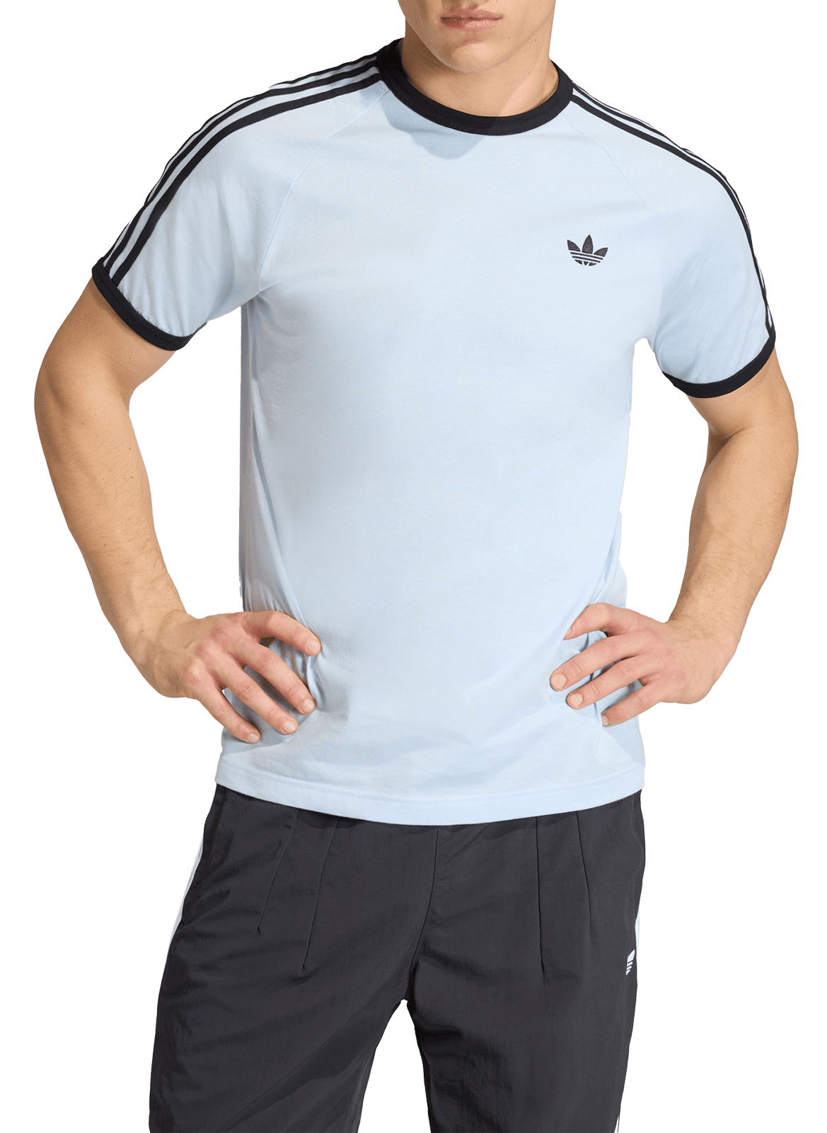 Tee-shirt oversize col rond en coton ADIDAS Bleu