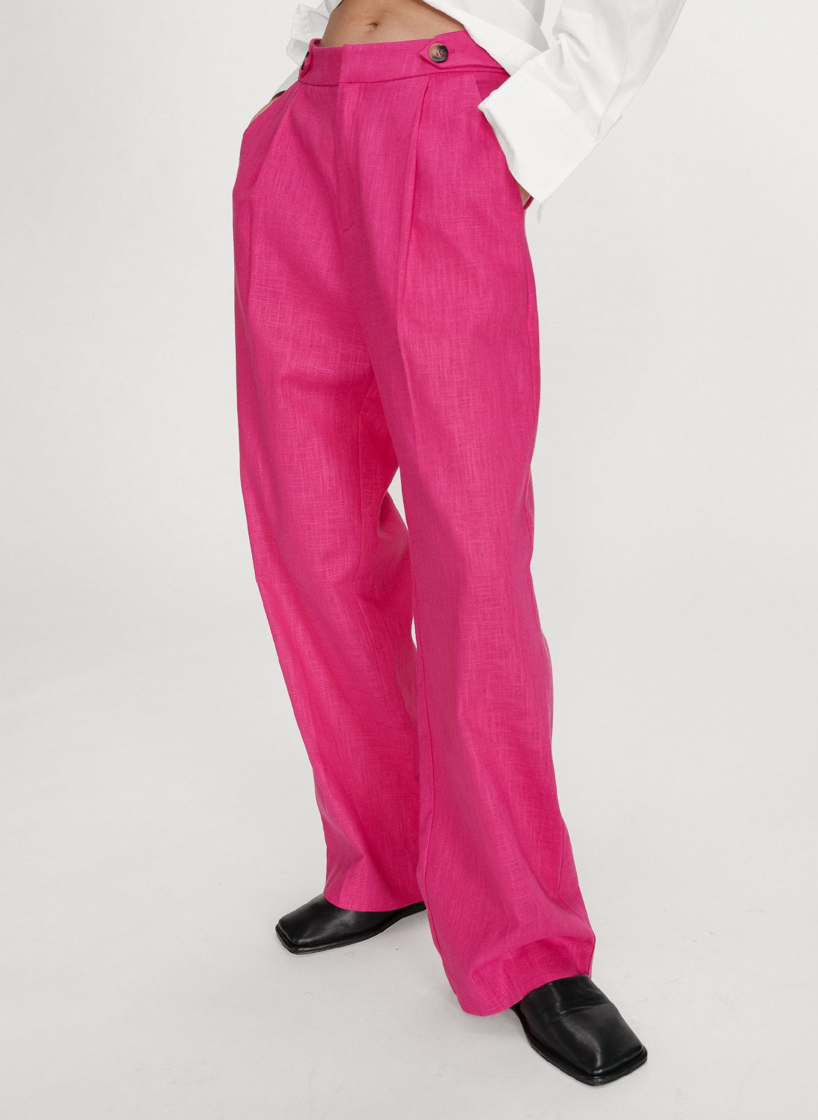 Straight tailored trousers in mixed linen GRACE ET MILA