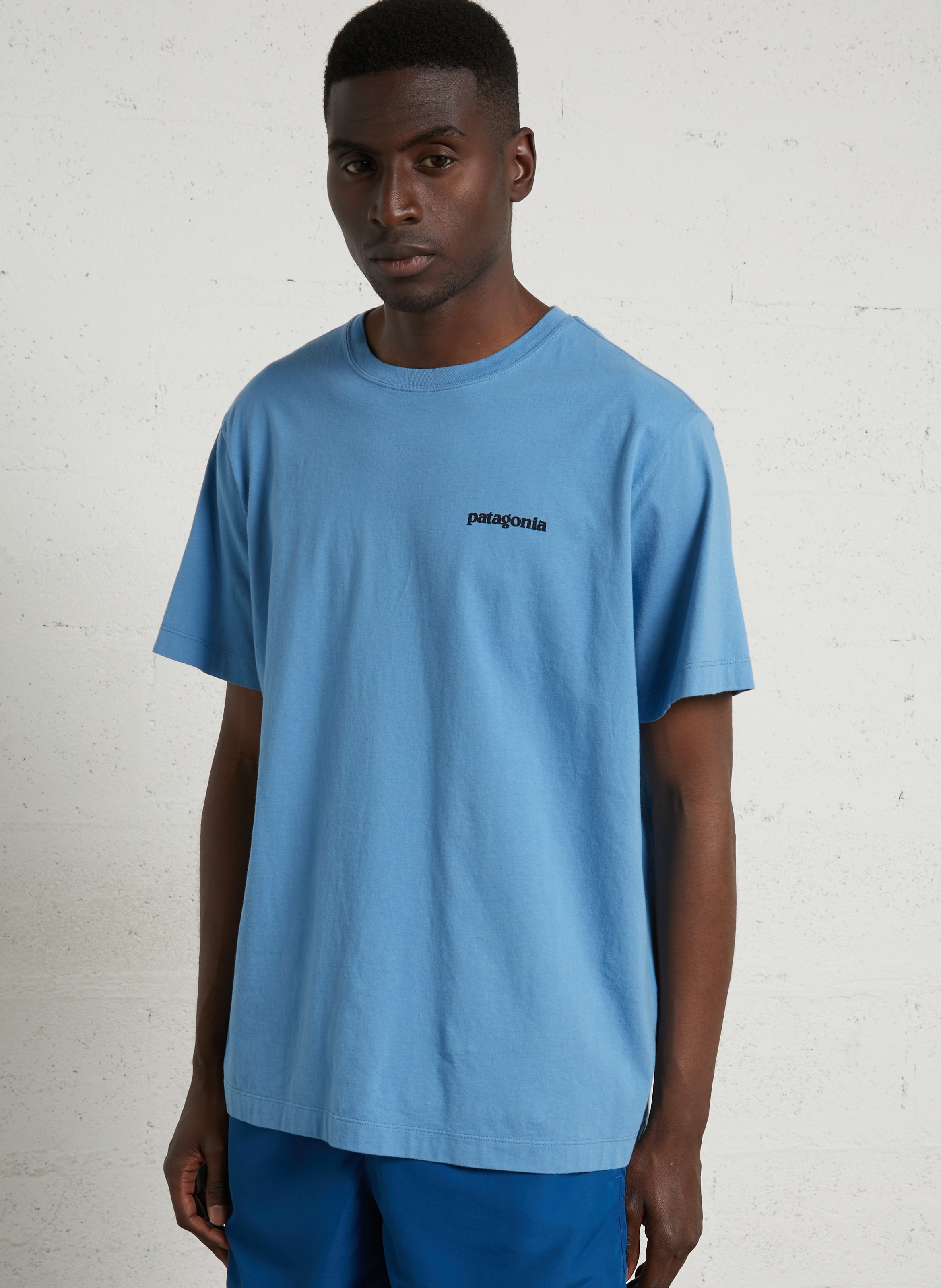 Tee-shirt oversize col rond en coton bio sérigraphié PATAGONIA Bleu