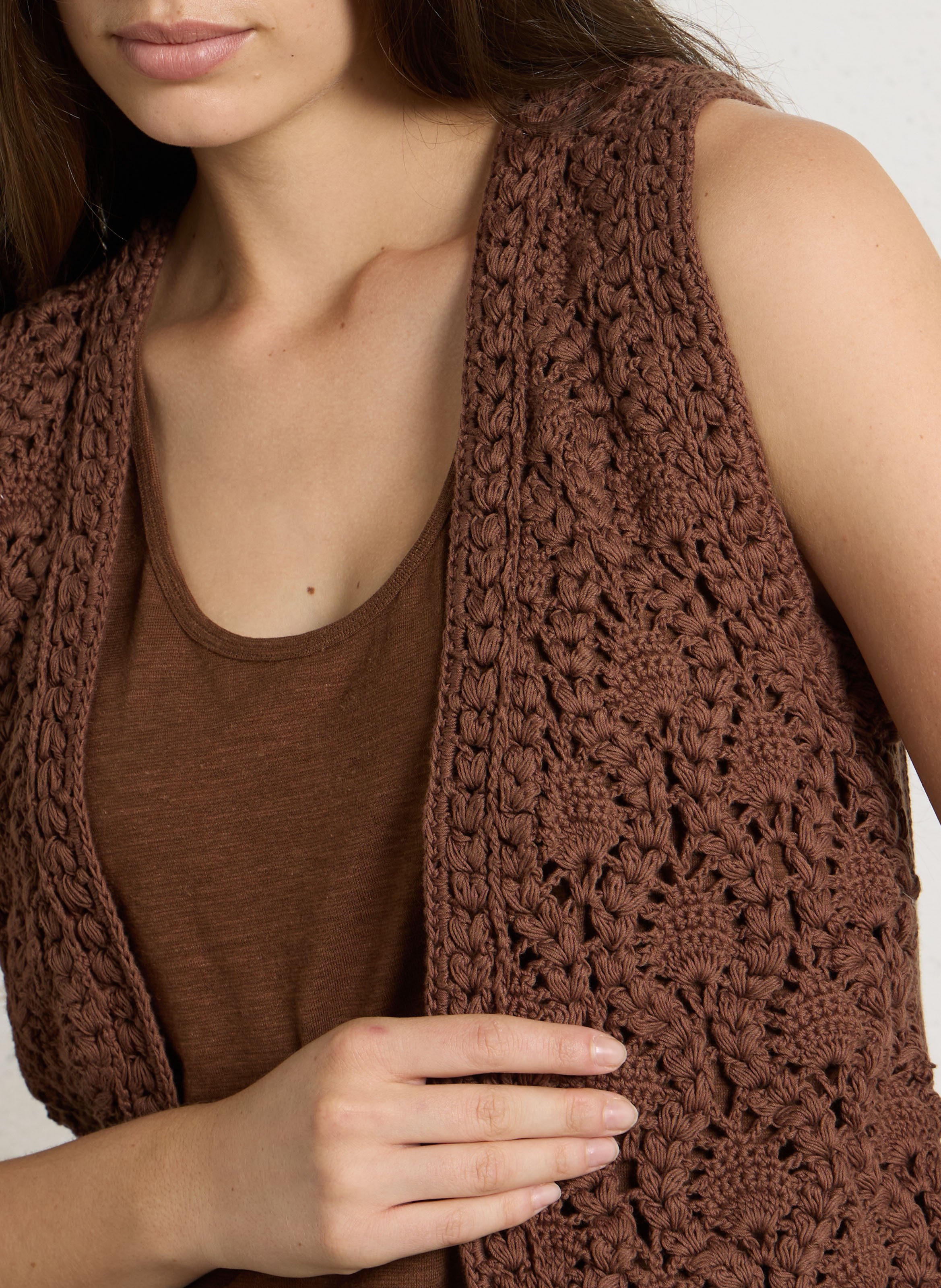 Gilet droit en coton  MAISON 123 Beige