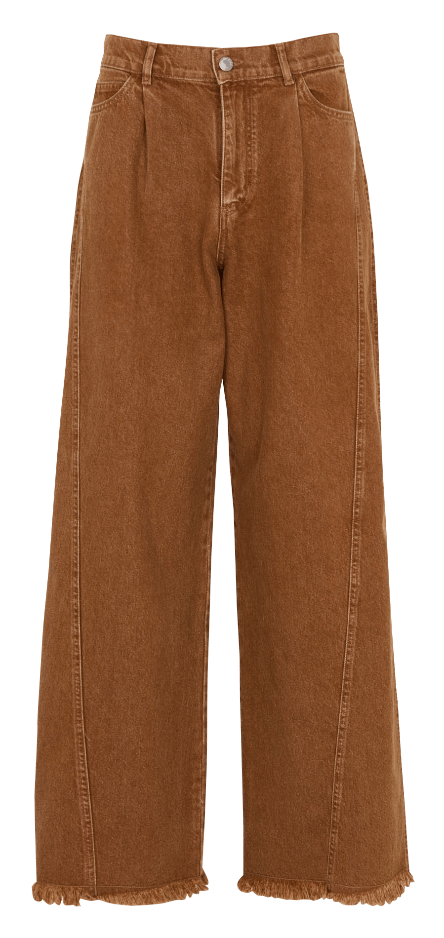 Wide-leg cotton-blend jeans THE NEW SOCIETY Brown