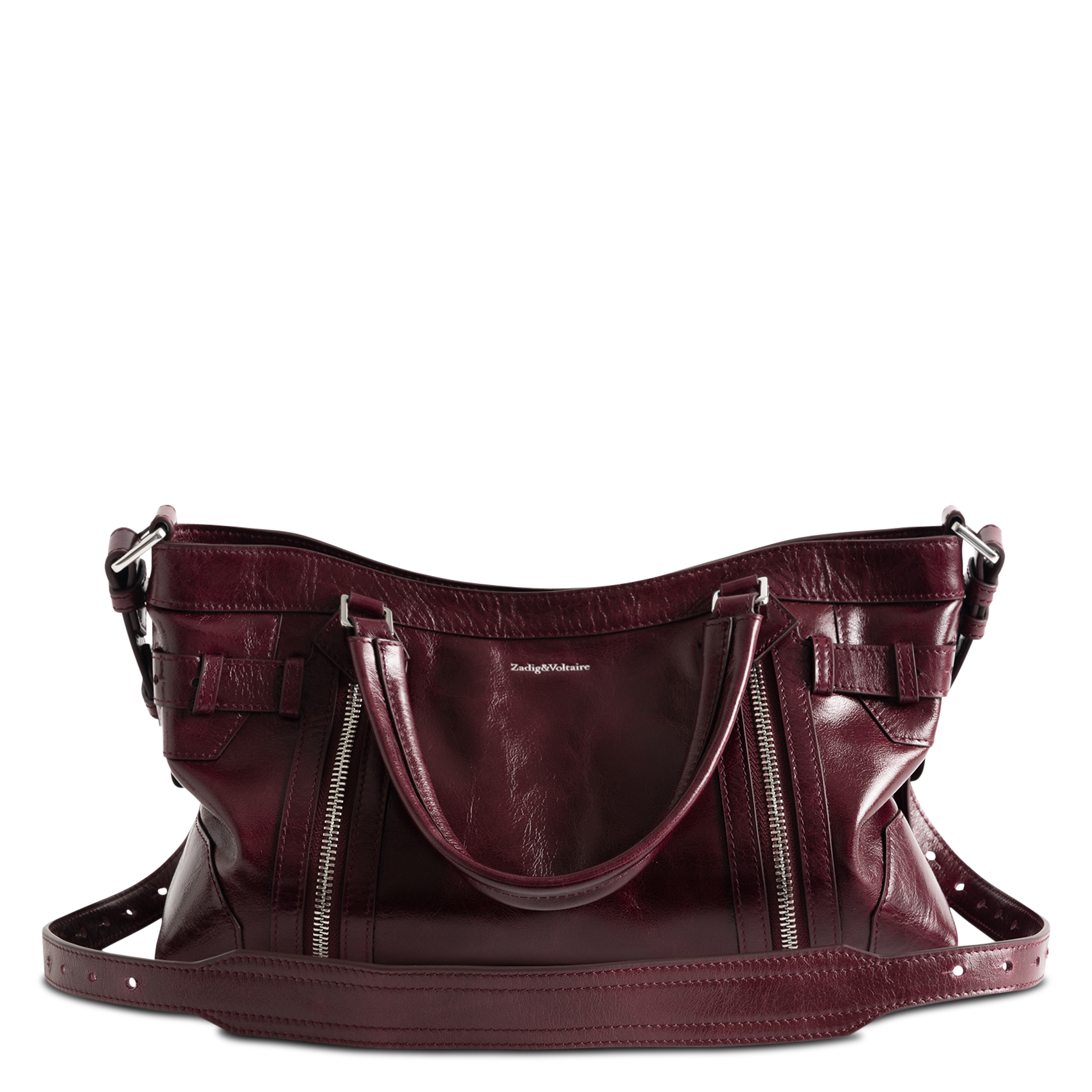 Leren schoudertas ZADIG&VOLTAIRE Violet
