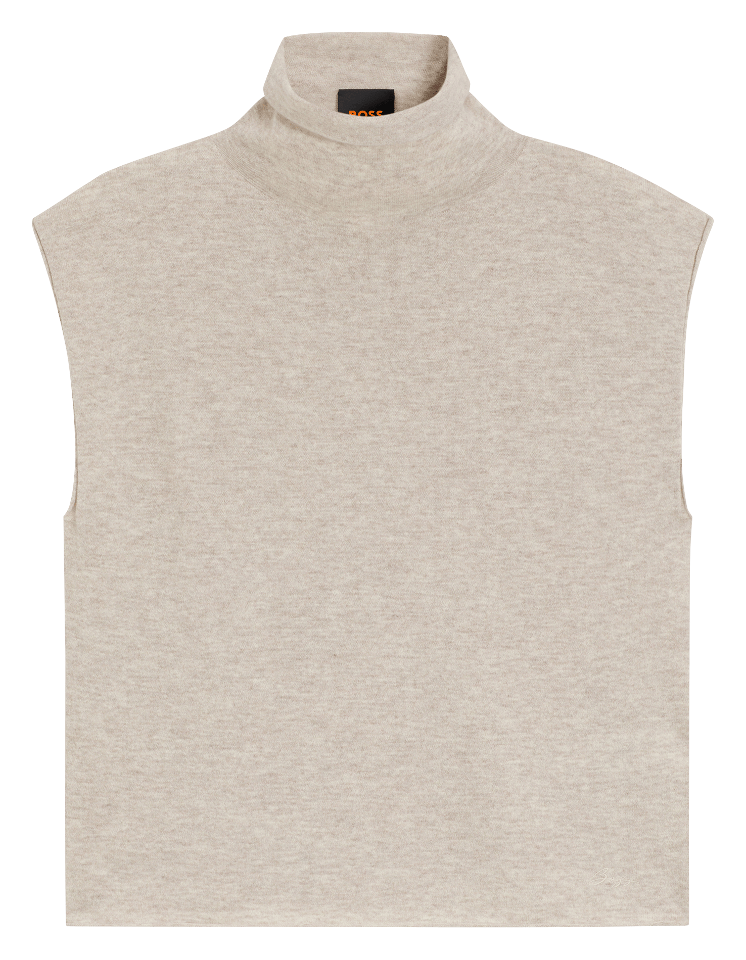 Sleeveless cashmere and wool top BOSS Khaki