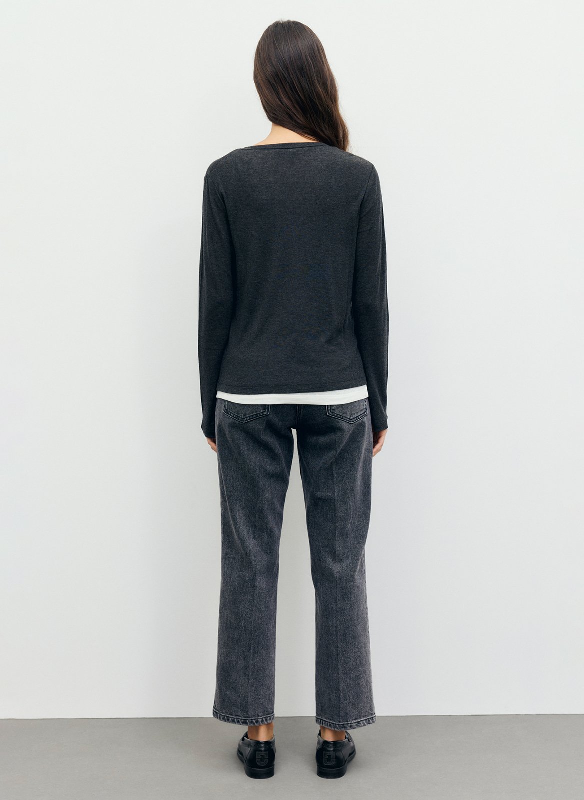 Straight fit round neck layered t-shirt GERARD DAREL Grey