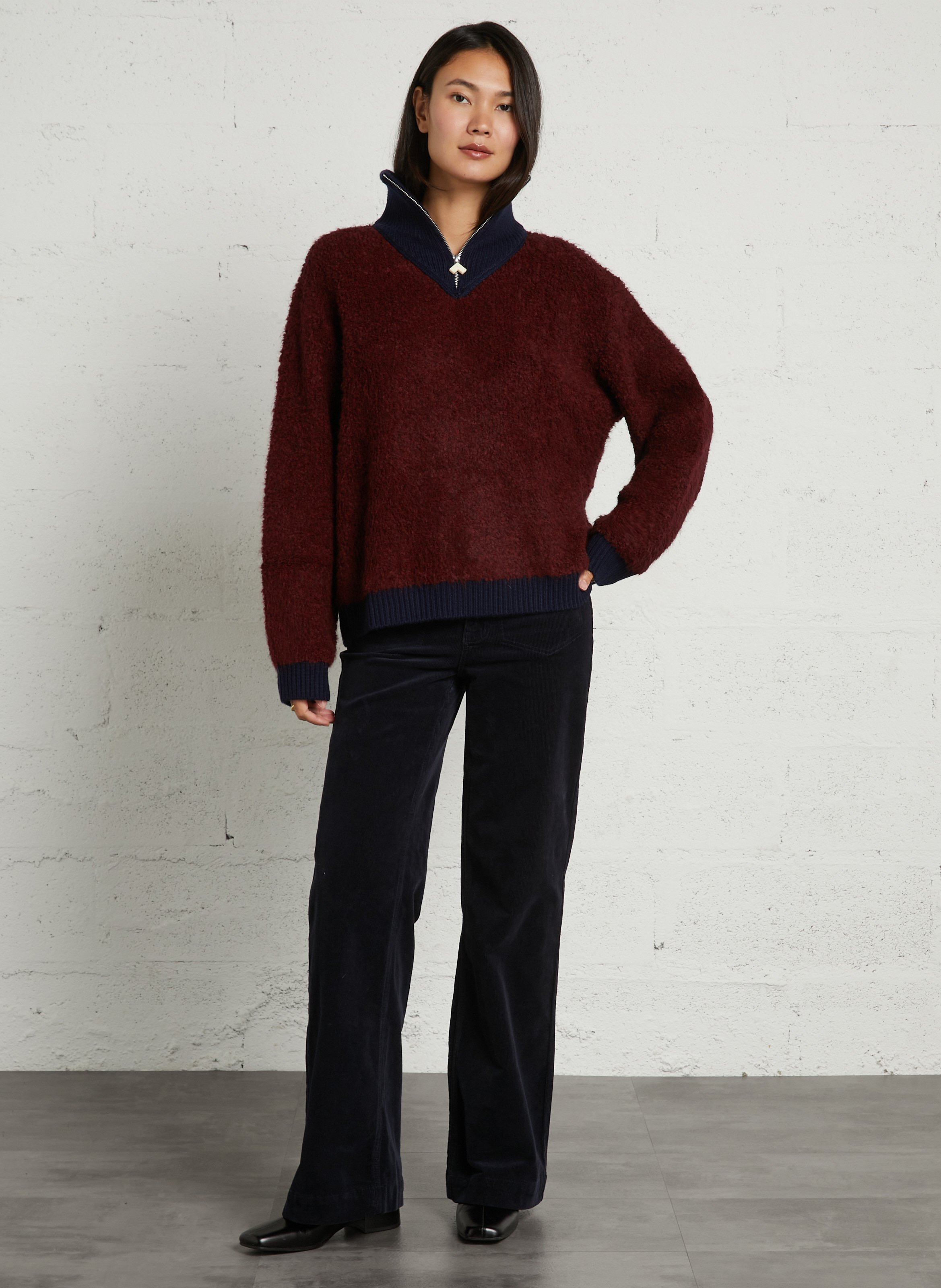 Oversize-Pullover aus Wollmix BELLEROSE Rot