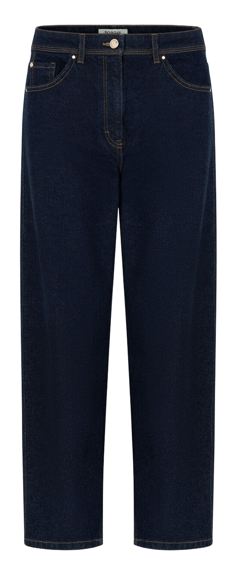 High-waisted straight raw denim jeans MORGAN Blue