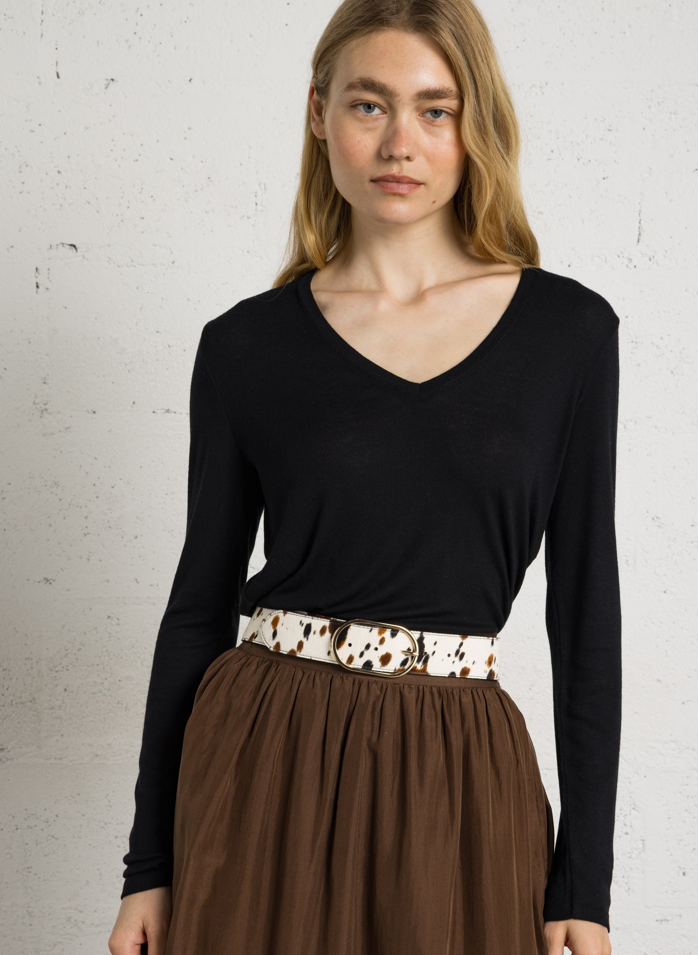 T-shirt cintré manches longues HARTFORD Noir