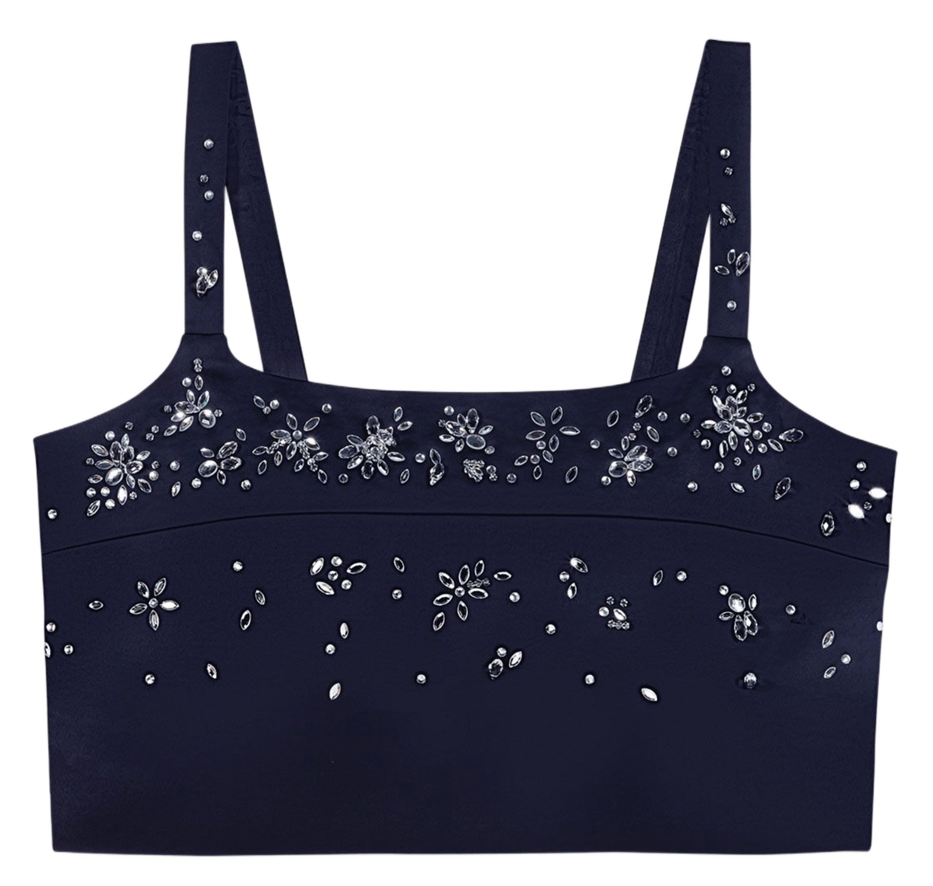 Korte top met bandjes en strasssteentjes MAJE Blauw