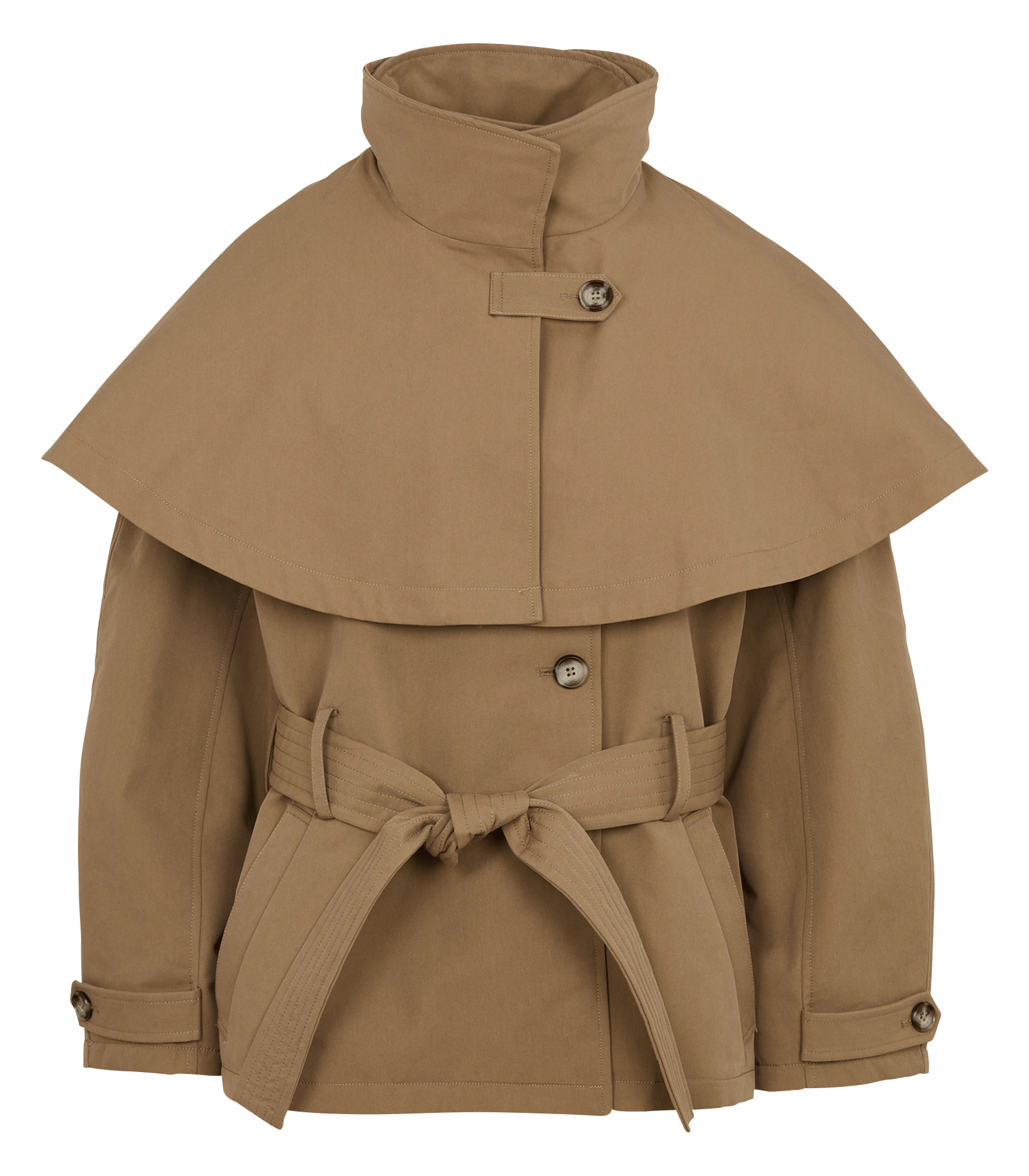 Trench court cintré en coton BERENICE Beige