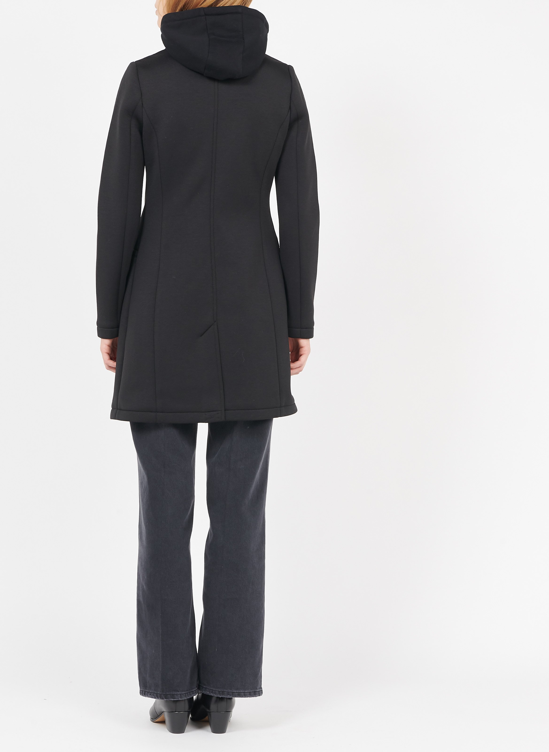 Mid-length hood coat with tailored collar IKKS Black