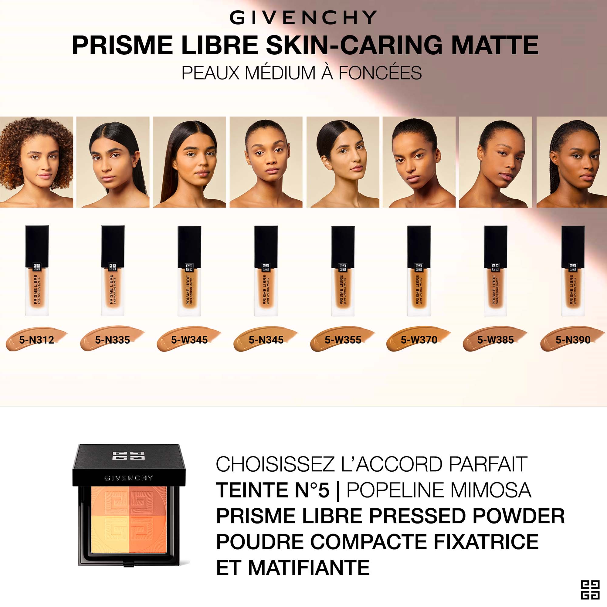 PRISME LIBRE SKIN-CARING MATTE - Matte, heldere foudation GIVENCHY 5-w355