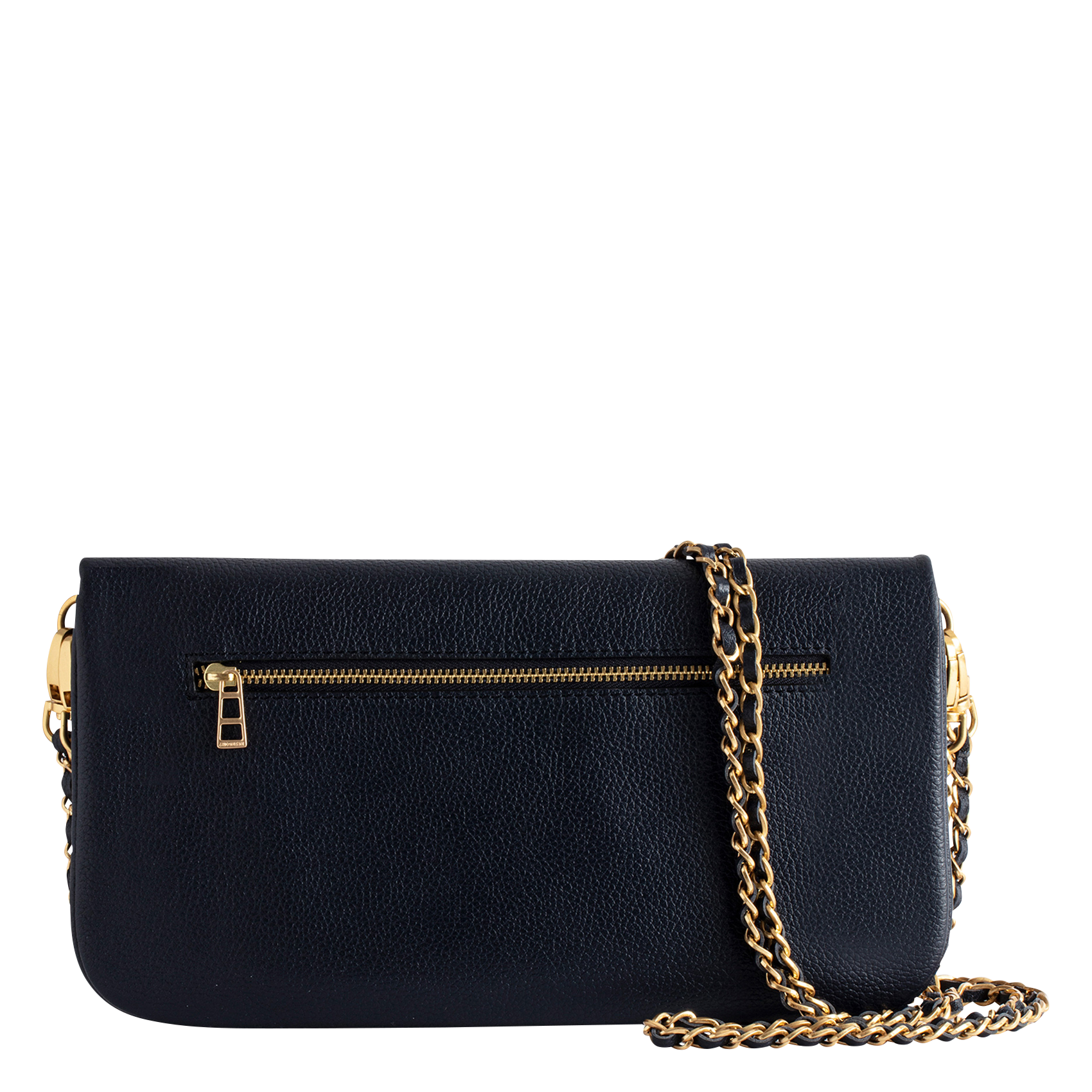 Leather clutch bag with metal chains ZADIG&VOLTAIRE Blue
