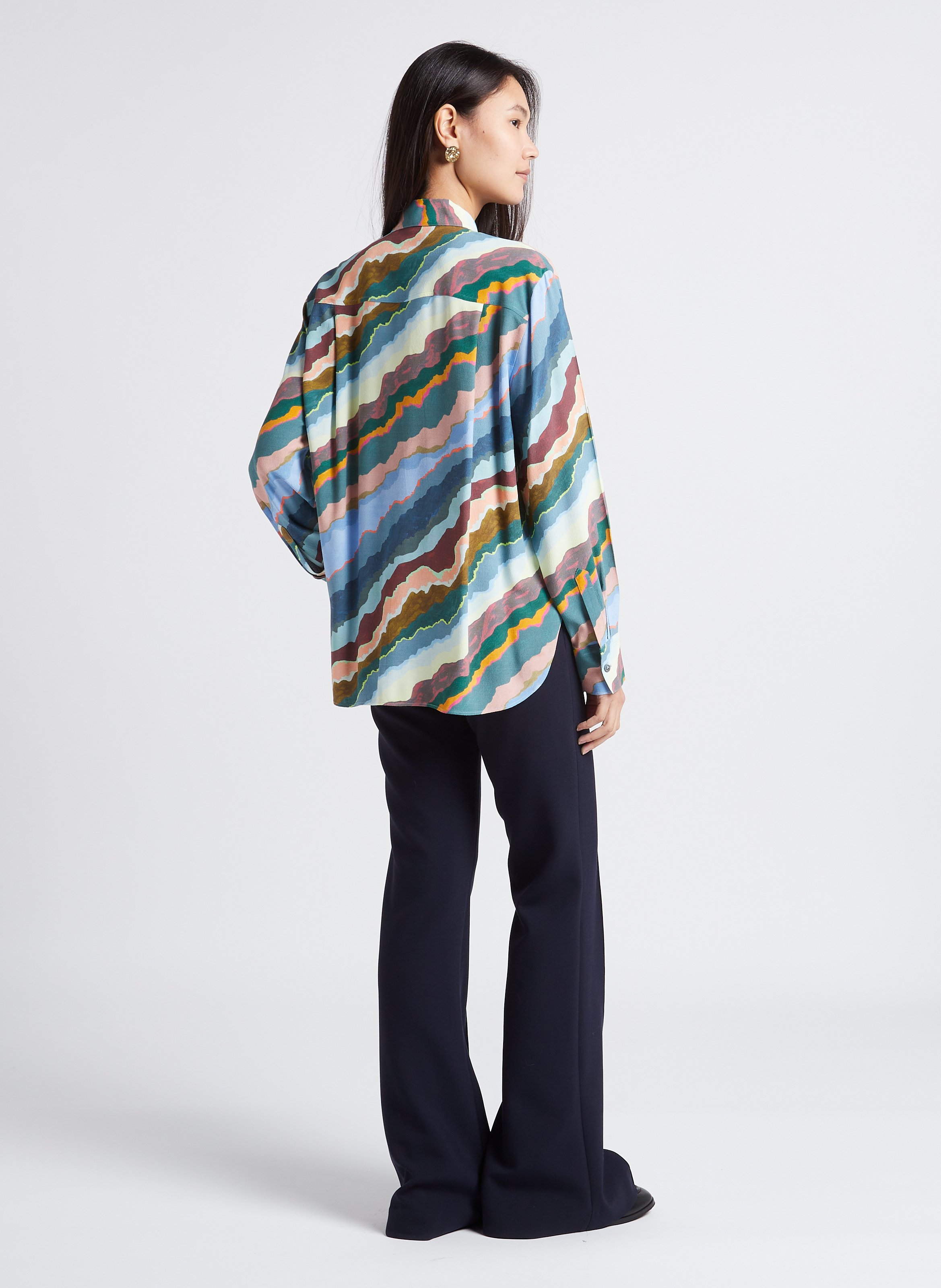 Printed straight shirt with classic collar PAUL SMITH Multicolored