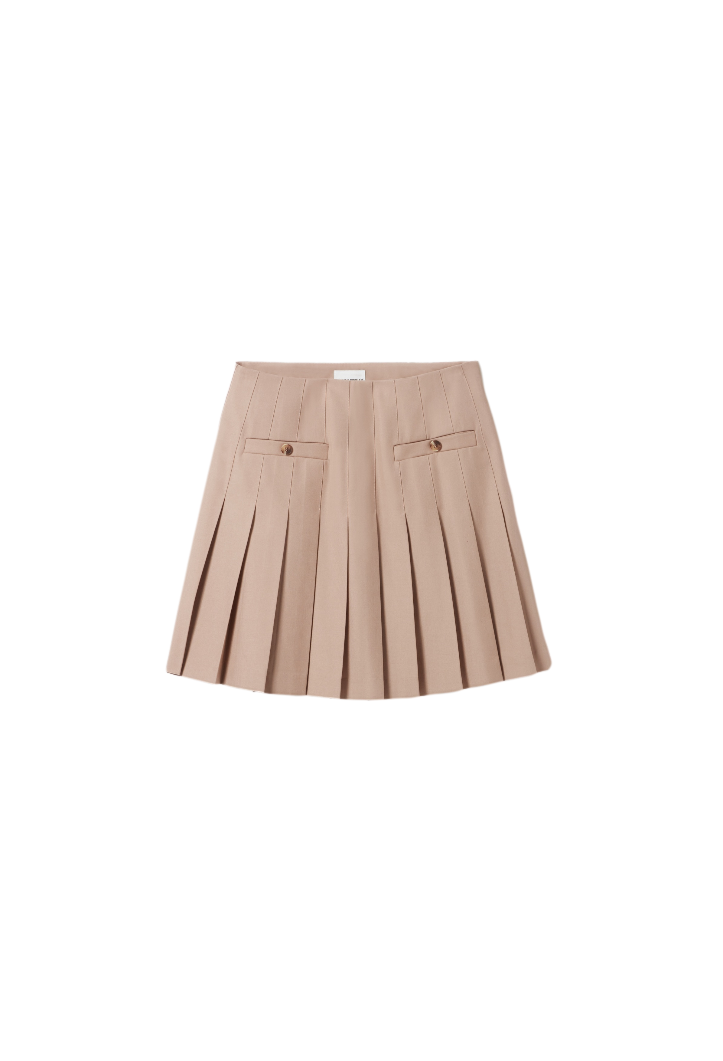 Plain pleated short skirt CLAUDIE PIERLOT Beige
