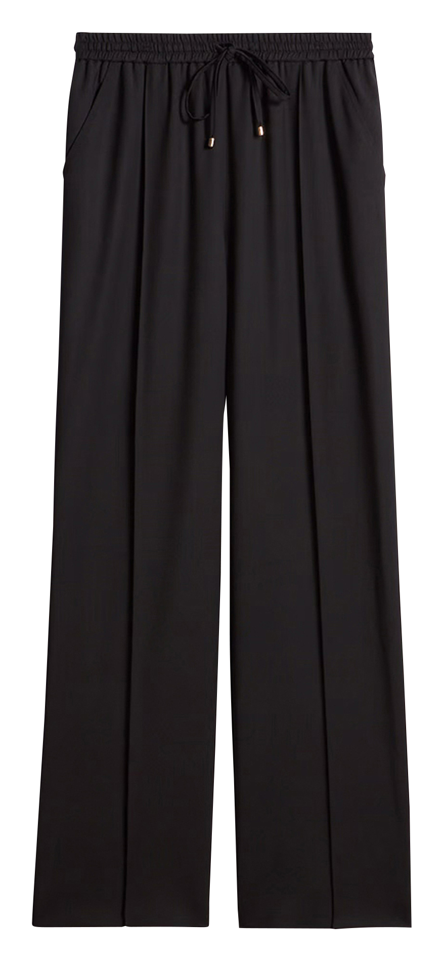 Pantalon à pinces fluide et léger Noir