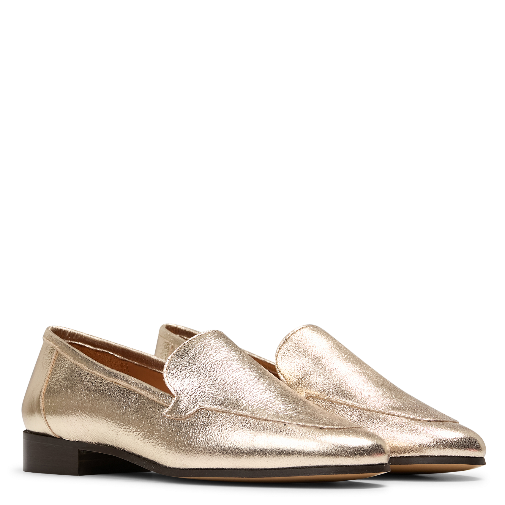 Mokassins aus metallischem Leder MAISON TOUFET Golden