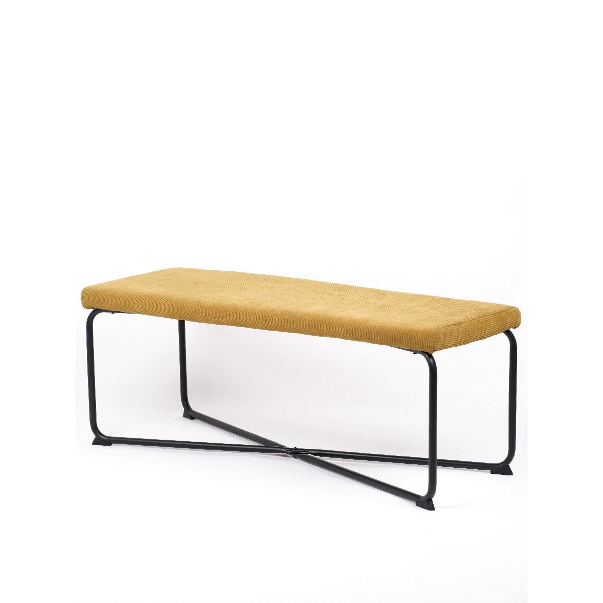 Banc en tissu cotelé en métal FACTORY Marron